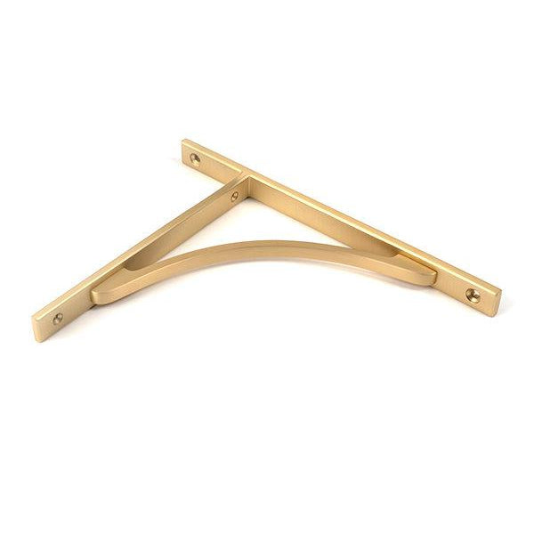 Satin Brass Apperley Shelf Bracket (260mm x 200mm) | From The Anvil-Shelf Brackets-Yester Home
