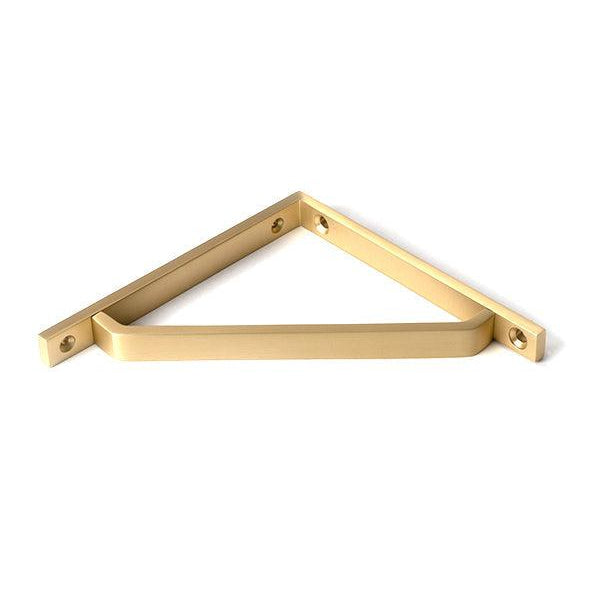 Satin Brass Barton Shelf Bracket (150mm x 150mm) | From The Anvil-Shelf Brackets-Yester Home