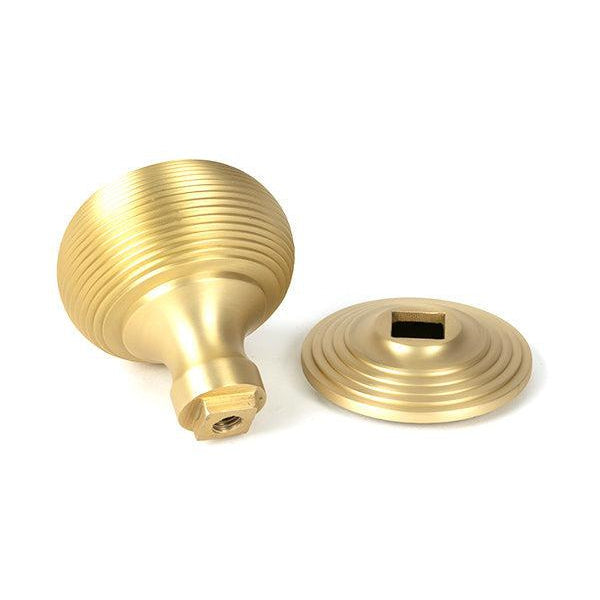 Satin Brass Beehive Centre Door Knob | From The Anvil-Centre Door Knobs-Yester Home