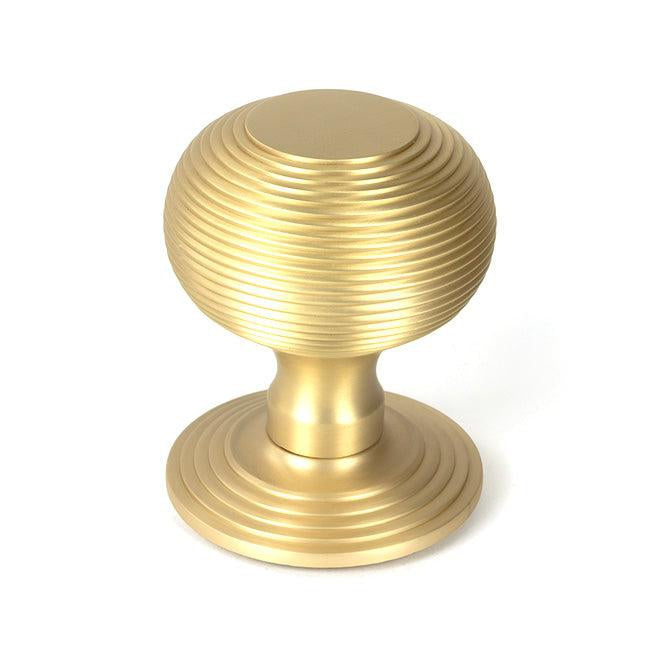 Satin Brass Beehive Centre Door Knob | From The Anvil-Centre Door Knobs-Yester Home
