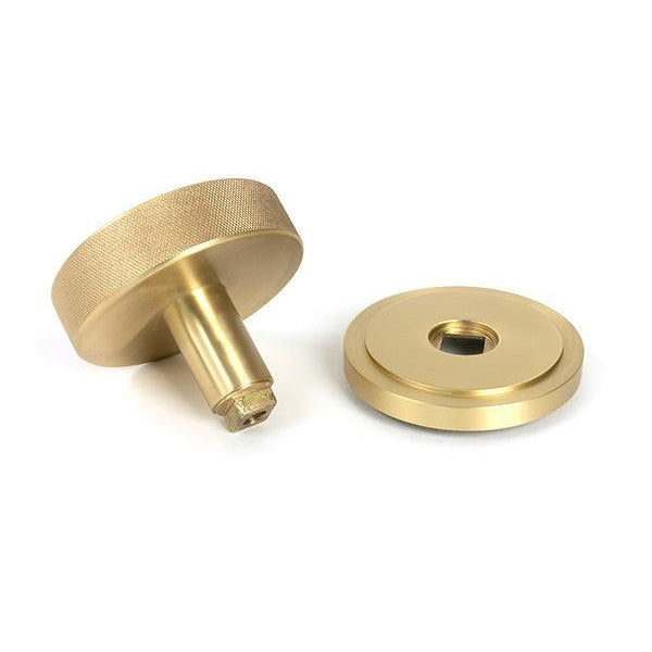 Satin Brass Brompton Centre Door Knob (Art Deco) | From The Anvil-Centre Door Knobs-Yester Home