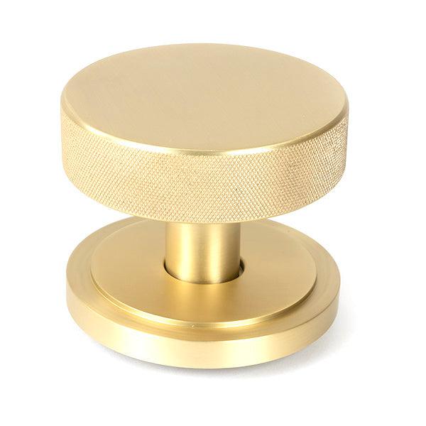 Satin Brass Brompton Centre Door Knob (Art Deco) | From The Anvil-Centre Door Knobs-Yester Home