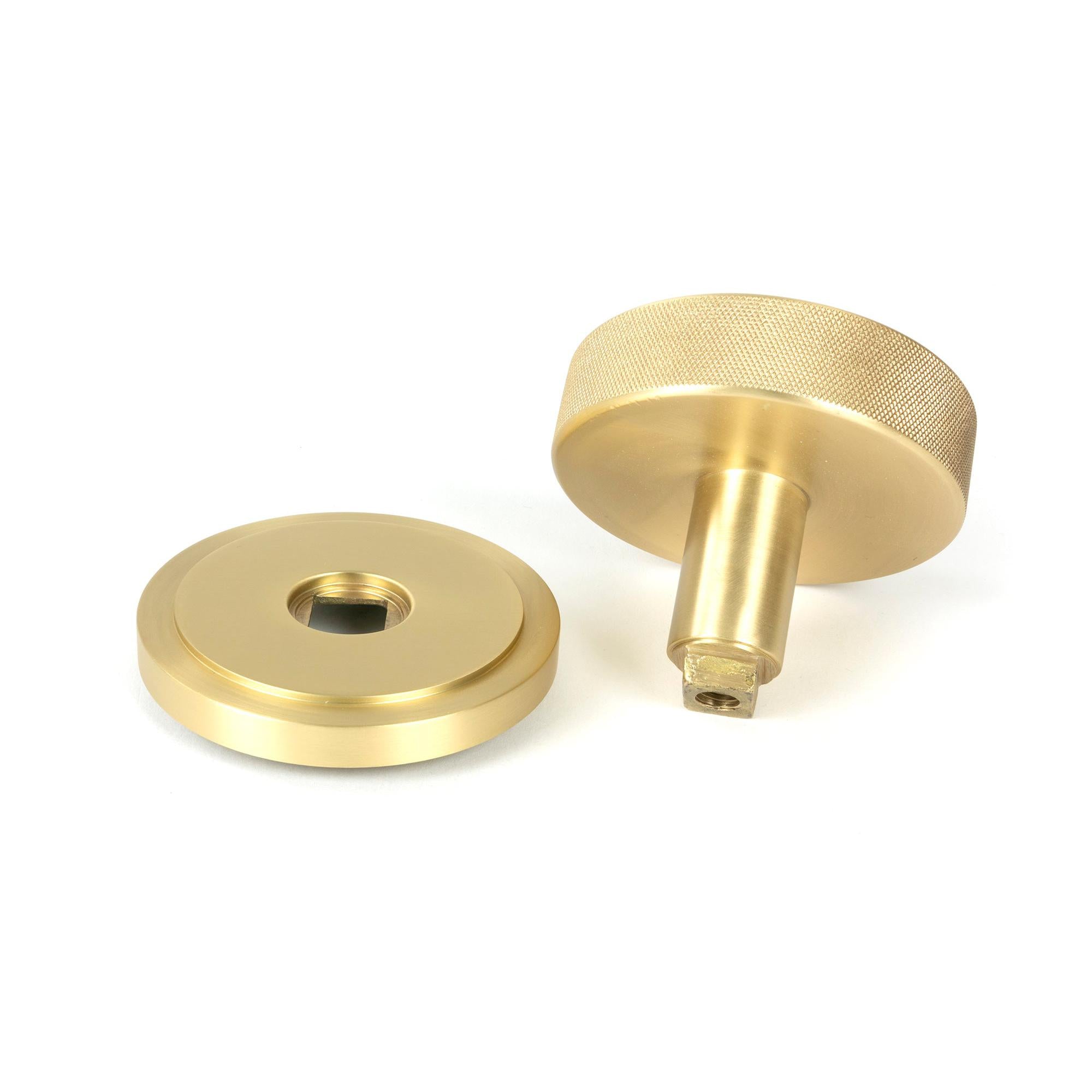 Satin Brass Brompton Centre Door Knob (Art Deco) | From The Anvil - Centre Door Knobs - From The Anvil - Yester Home