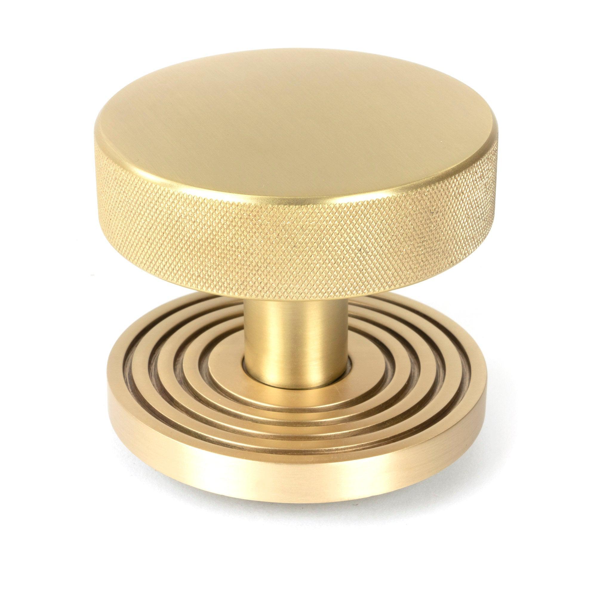 Satin Brass Brompton Centre Door Knob (Beehive) | From The Anvil-Centre Door Knobs-Yester Home