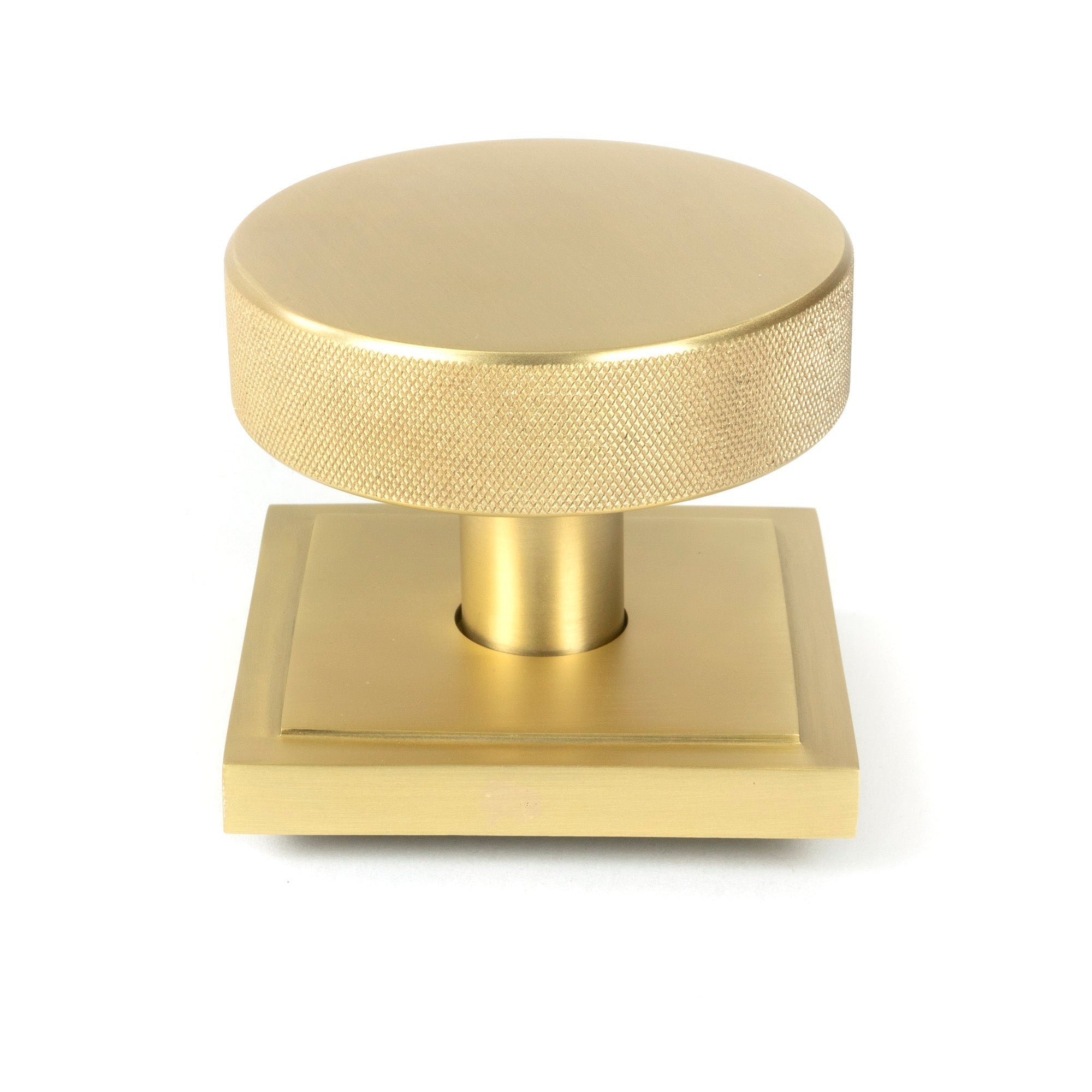 Satin Brass Brompton Centre Door Knob (Square) | From The Anvil-Centre Door Knobs-Yester Home