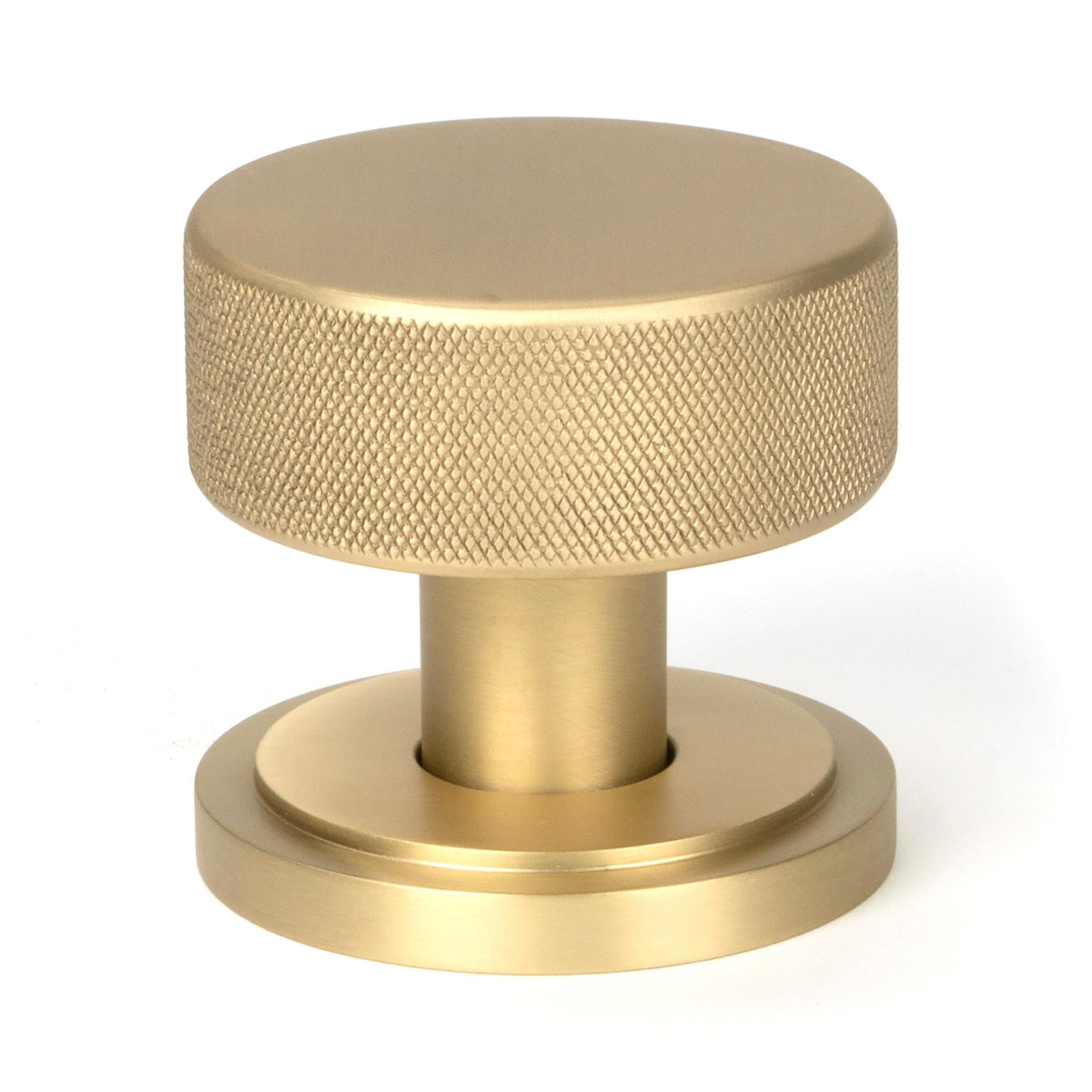 Satin Brass Brompton Mortice/Rim Knob Set (Art Deco) | From The Anvil - Mortice Knobs - From The Anvil - Yester Home