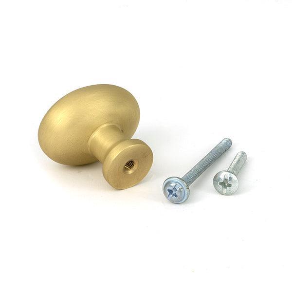 Satin Brass Moore Cabinet Knob - 38mm - Cabinet Knobs - From The Anvil - Yester Home