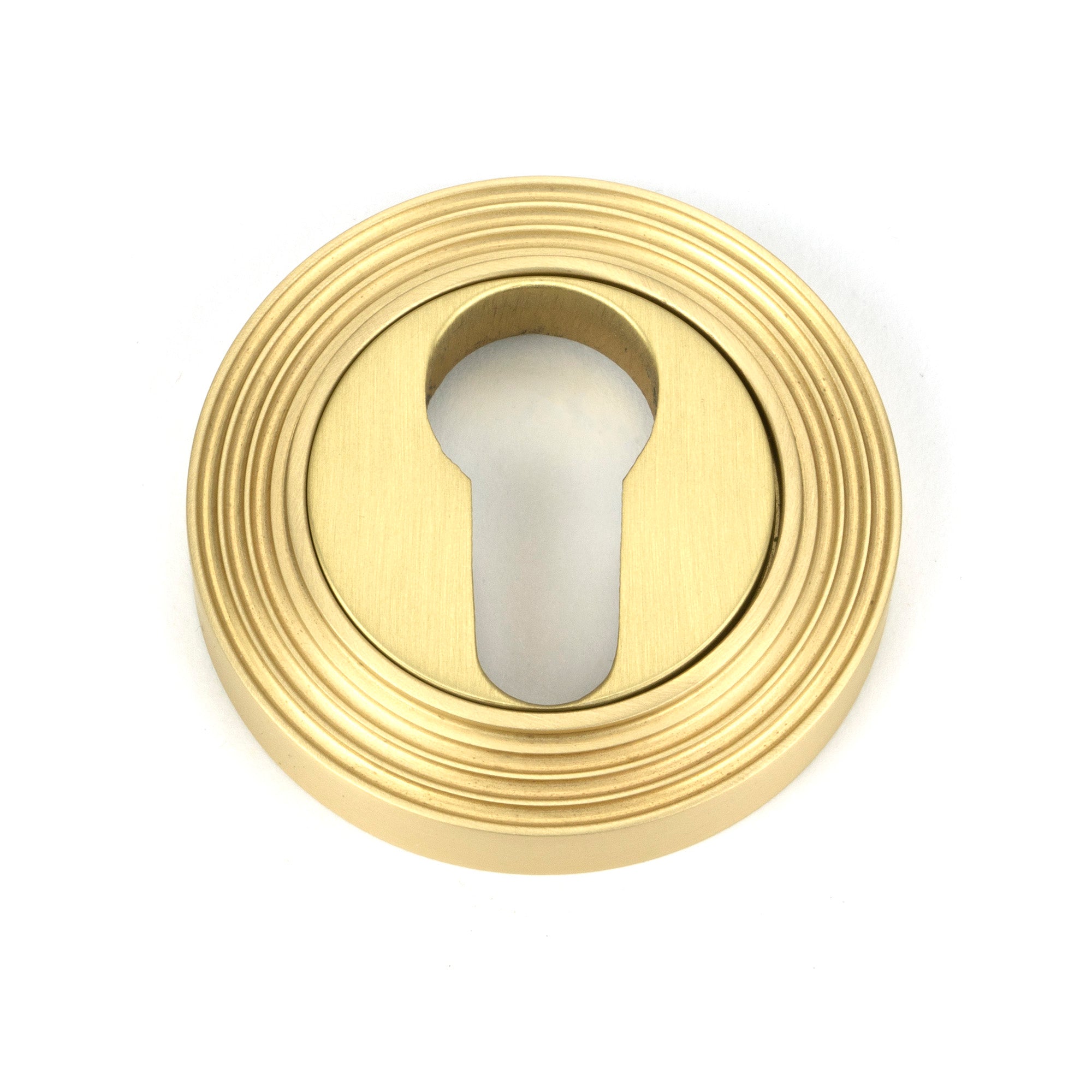 Satin Brass Round Euro Escutcheon (Beehive) | From The Anvil - Euro Escutcheons - From The Anvil - Yester Home