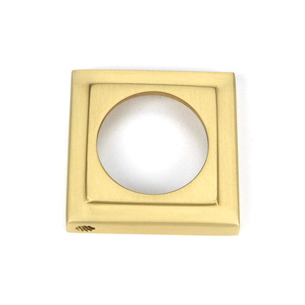 Satin Brass Round Euro Escutcheon (Square) | From The Anvil-Euro Escutcheons-Yester Home