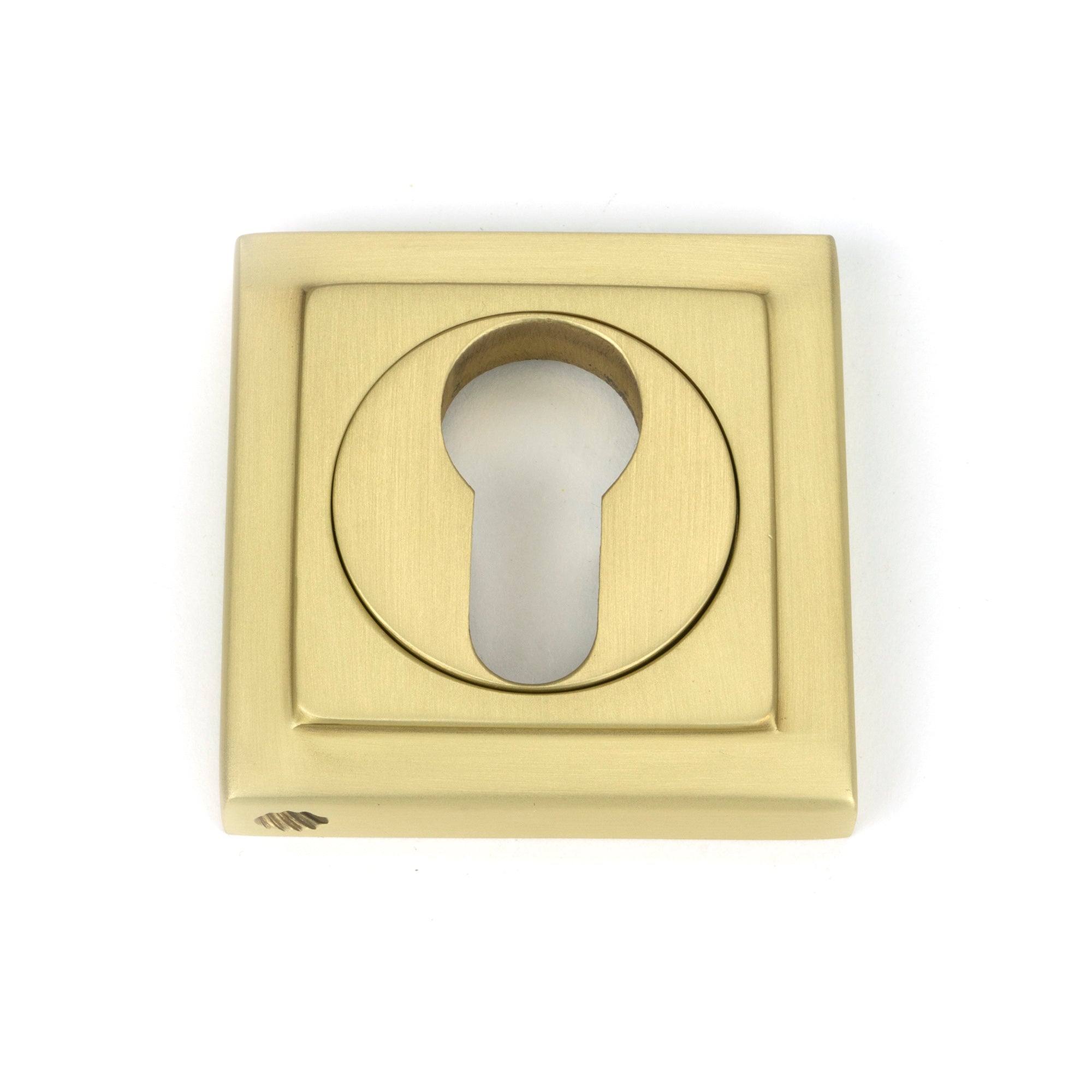 Satin Brass Round Euro Escutcheon (Square) | From The Anvil - Euro Escutcheons - From The Anvil - Yester Home