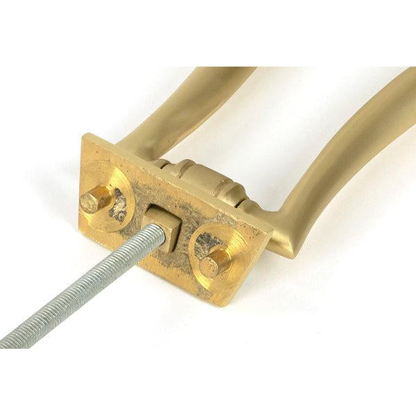 Satin Brass Slimline Art Deco Door Knocker | From The Anvil-Bolt-Through Door Knockers-Yester Home