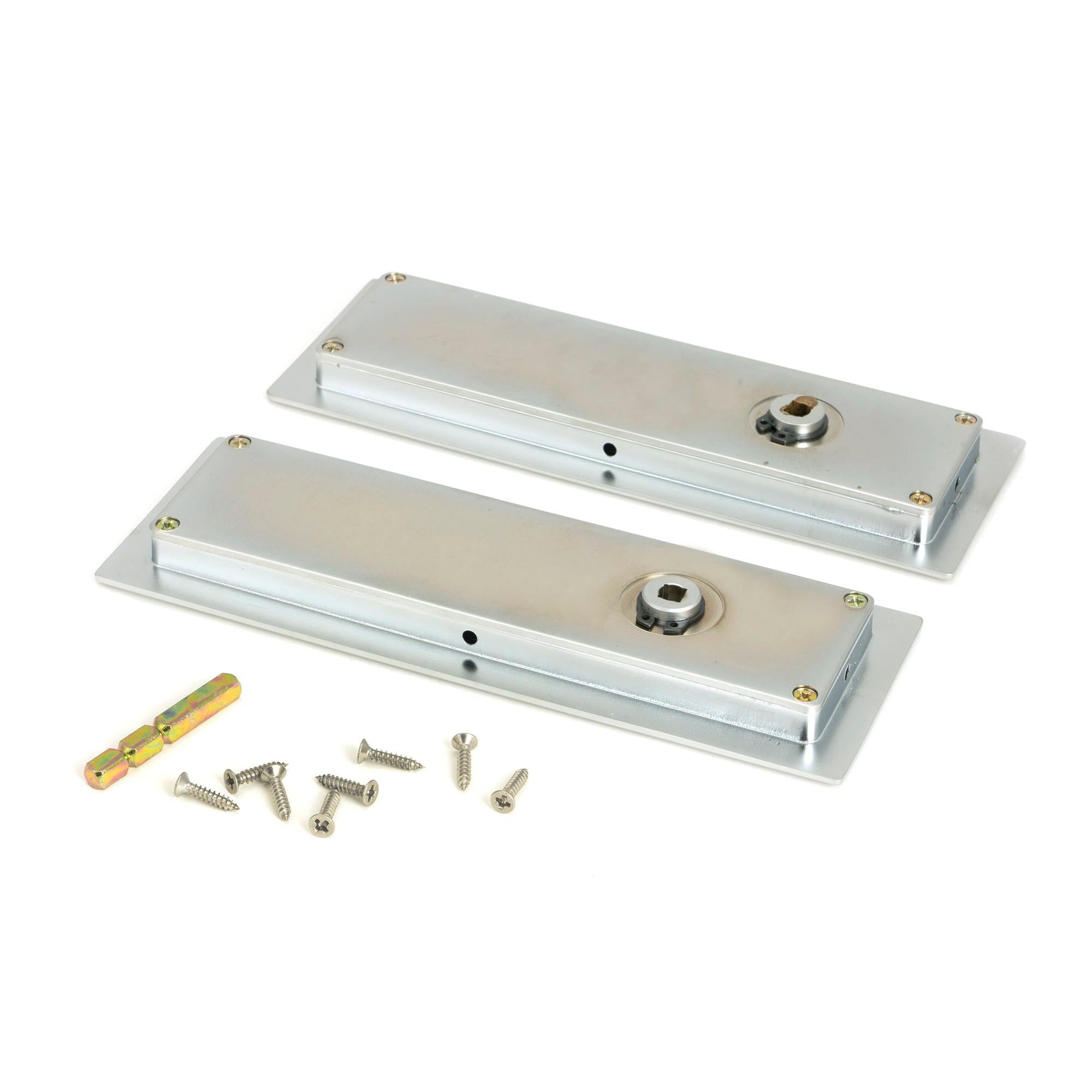 Satin Chrome 175mm Art Deco Rectangular Pull - Privacy Set | From The Anvil - Cabinet Pulls - From The Anvil - Yester Home