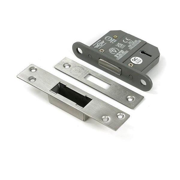 Satin Chrome 2½" 5 Lever BS Dead Lock - Deadlocks & Deadbolts - From The Anvil - Yester Home