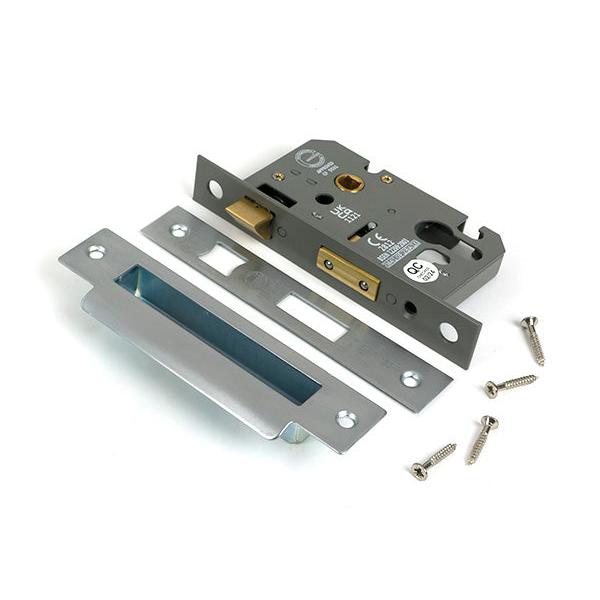 Satin Chrome 2½" Euro Profile Sash Lock - Euro Locks - From The Anvil - Yester Home