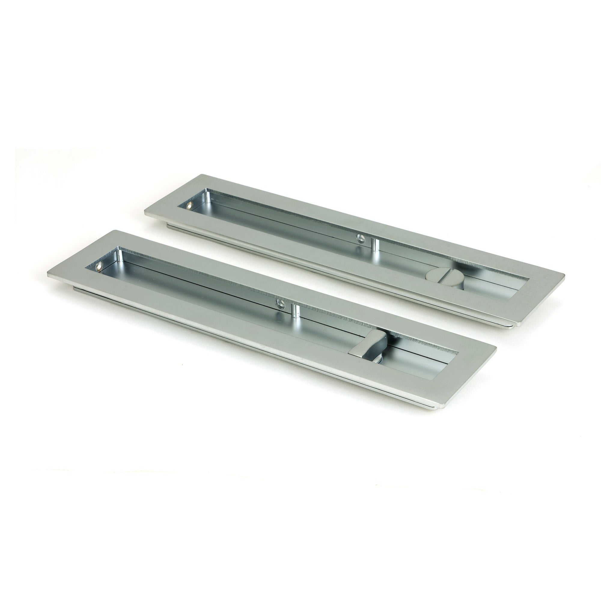 Satin Chrome 250mm Plain Rectangular Pull - Privacy Set | From The Anvil-Cabinet Pulls-Yester Home