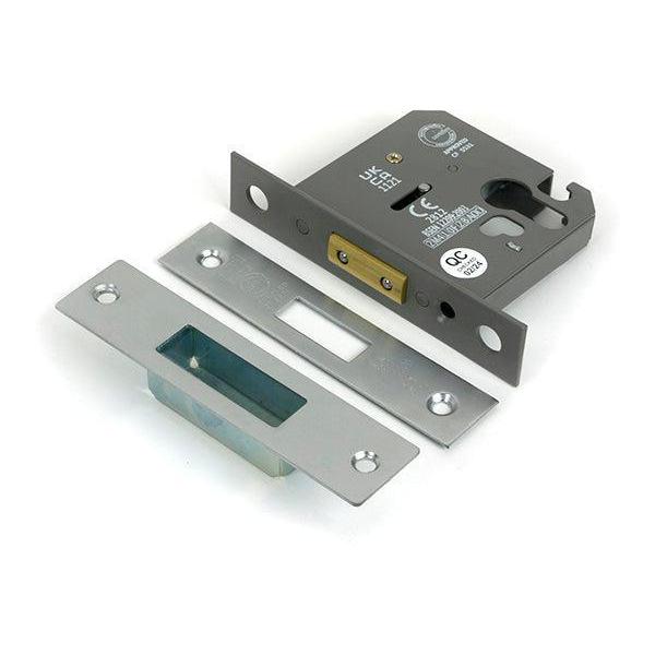 Satin Chrome 3" Euro Profile Dead Lock - Deadlocks & Deadbolts - From The Anvil - Yester Home