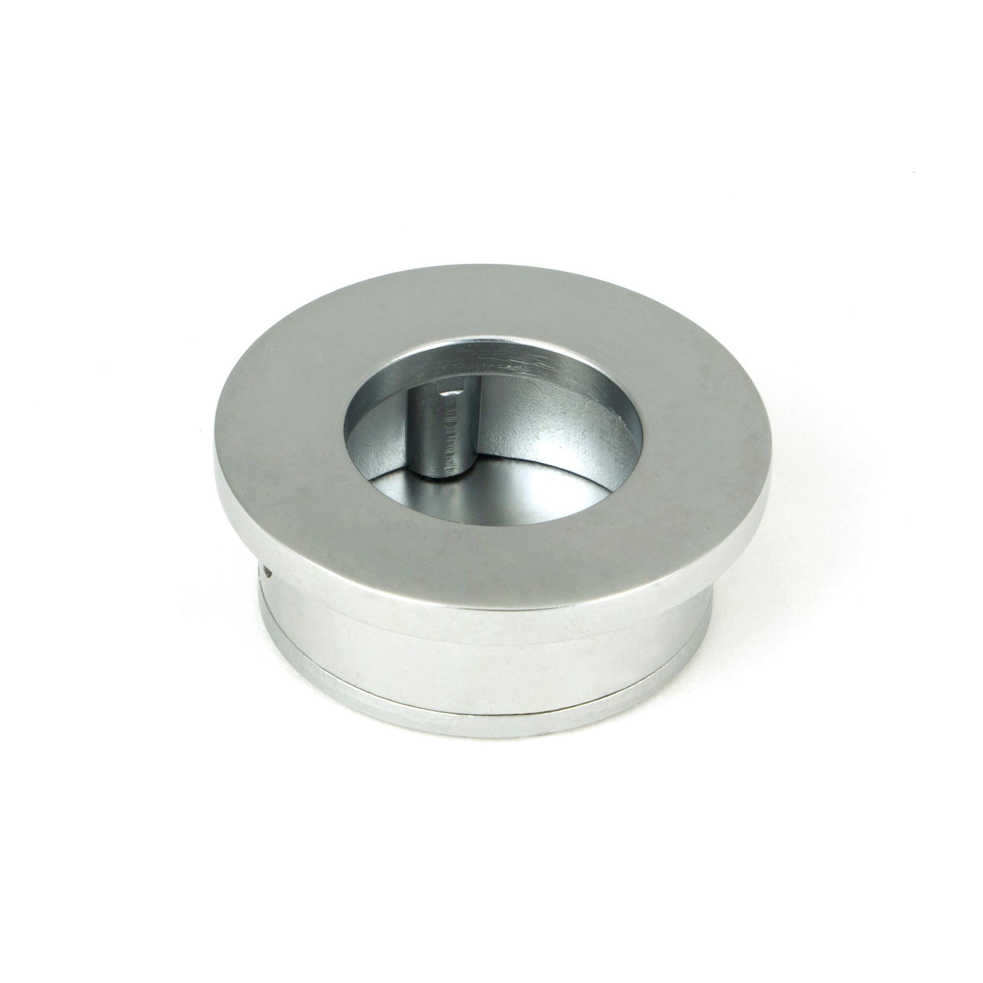 Satin Chrome 34mm Round Finger Edge Pull | From The Anvil - Cabinet Pulls - From The Anvil - Yester Home