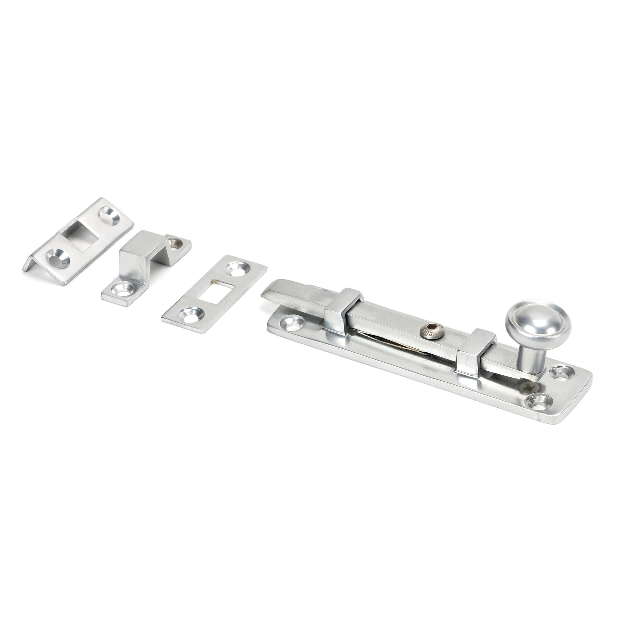 Satin Chrome 4" Universal Bolt | From The Anvil - Bolts - From The Anvil - Yester Home