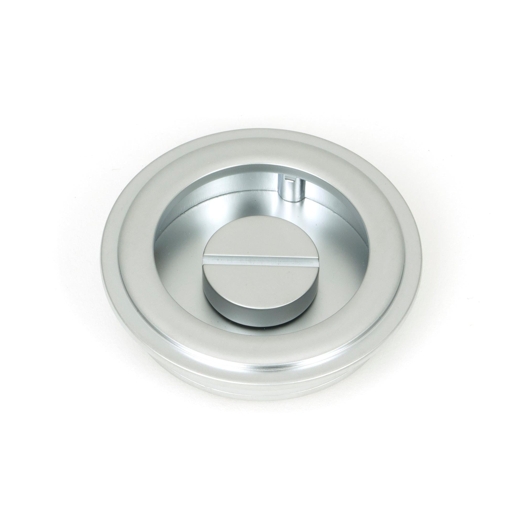 Satin Chrome 60mm Art Deco Round Pull - Privacy Set | From The Anvil - Cabinet Pulls - From The Anvil - Yester Home
