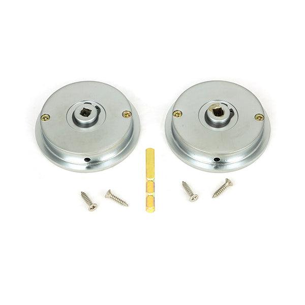 Satin Chrome 60mm Plain Round Pull - Privacy Set | From The Anvil-Cabinet Pulls-Yester Home