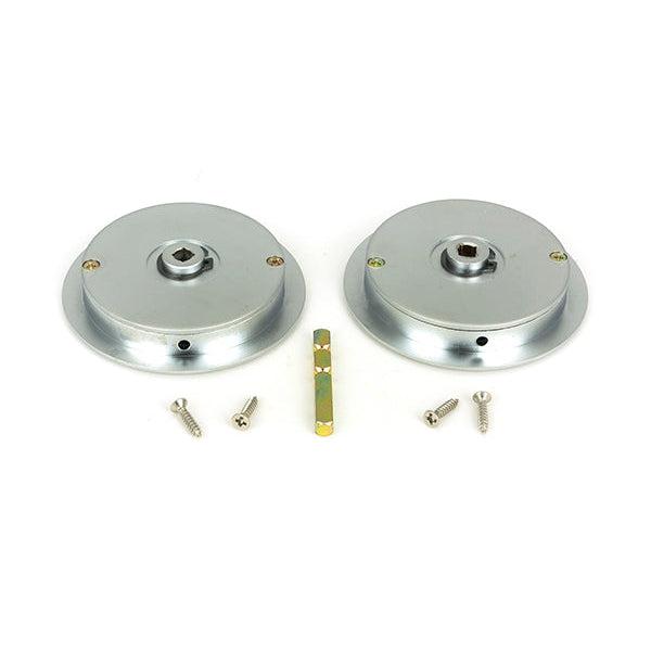 Satin Chrome 75mm Art Deco Round Pull - Privacy Set | From The Anvil-Cabinet Pulls-Yester Home