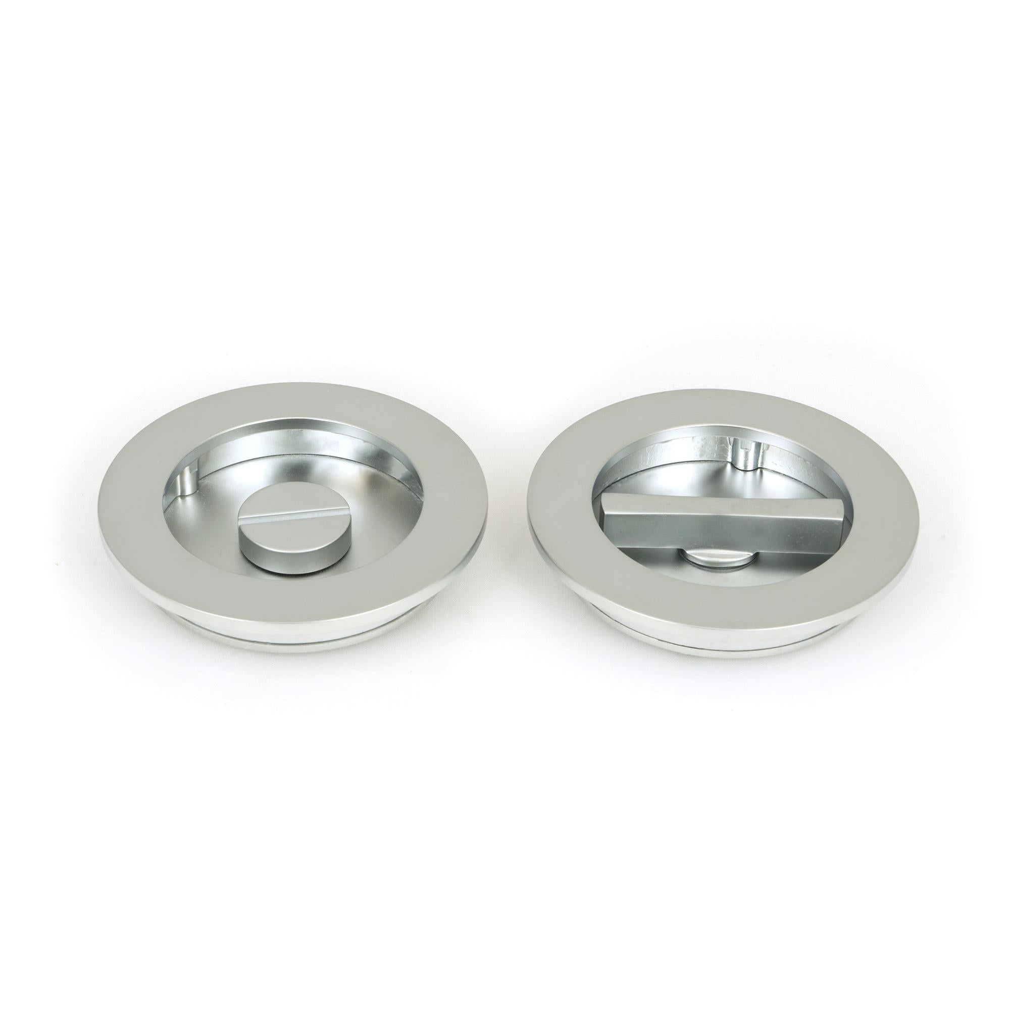 Satin Chrome 75mm Plain Round Pull - Privacy Set | From The Anvil - Cabinet Pulls - From The Anvil - Yester Home