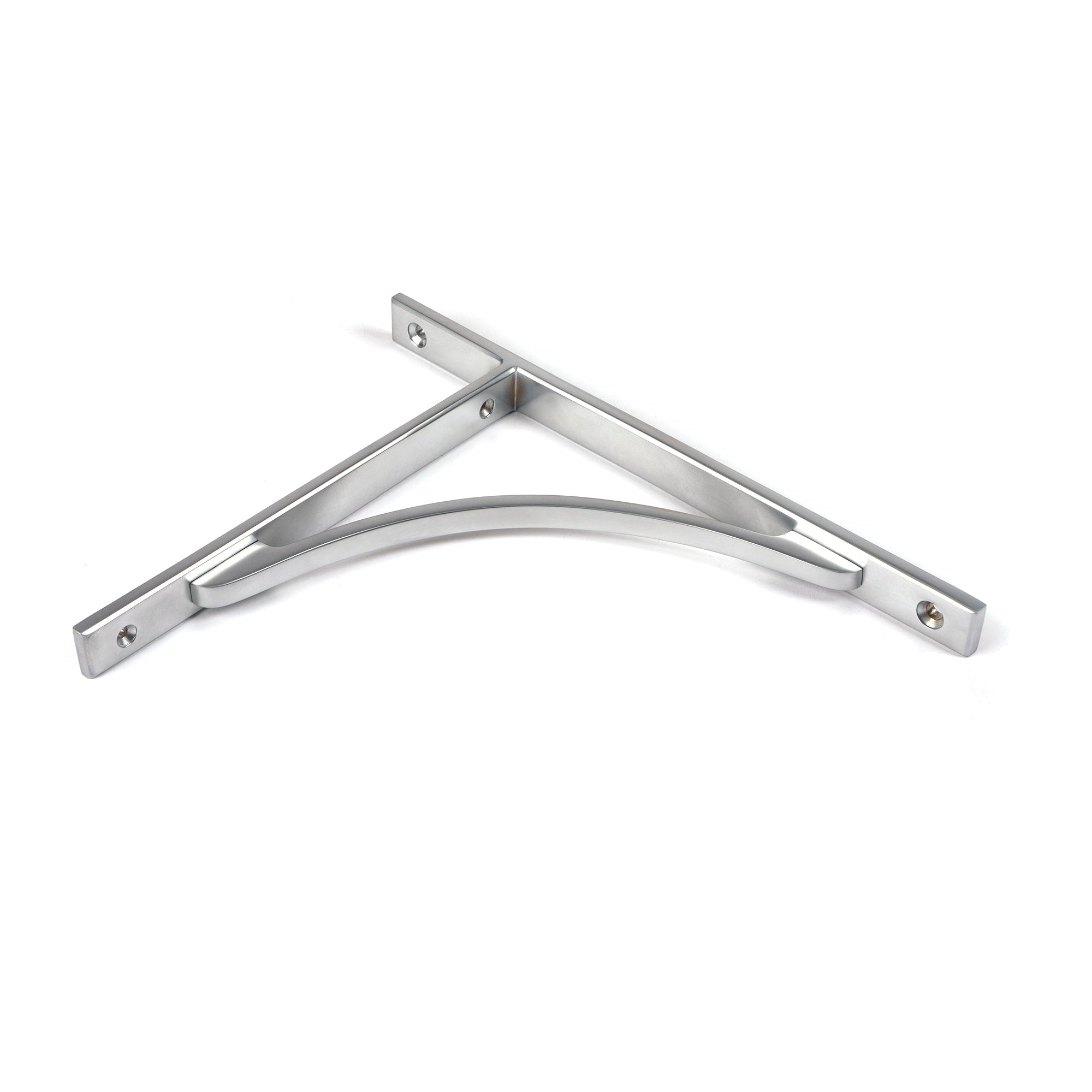 Satin Chrome Apperley Shelf Bracket (260mm x 200mm) | From The Anvil-Shelf Brackets-Yester Home