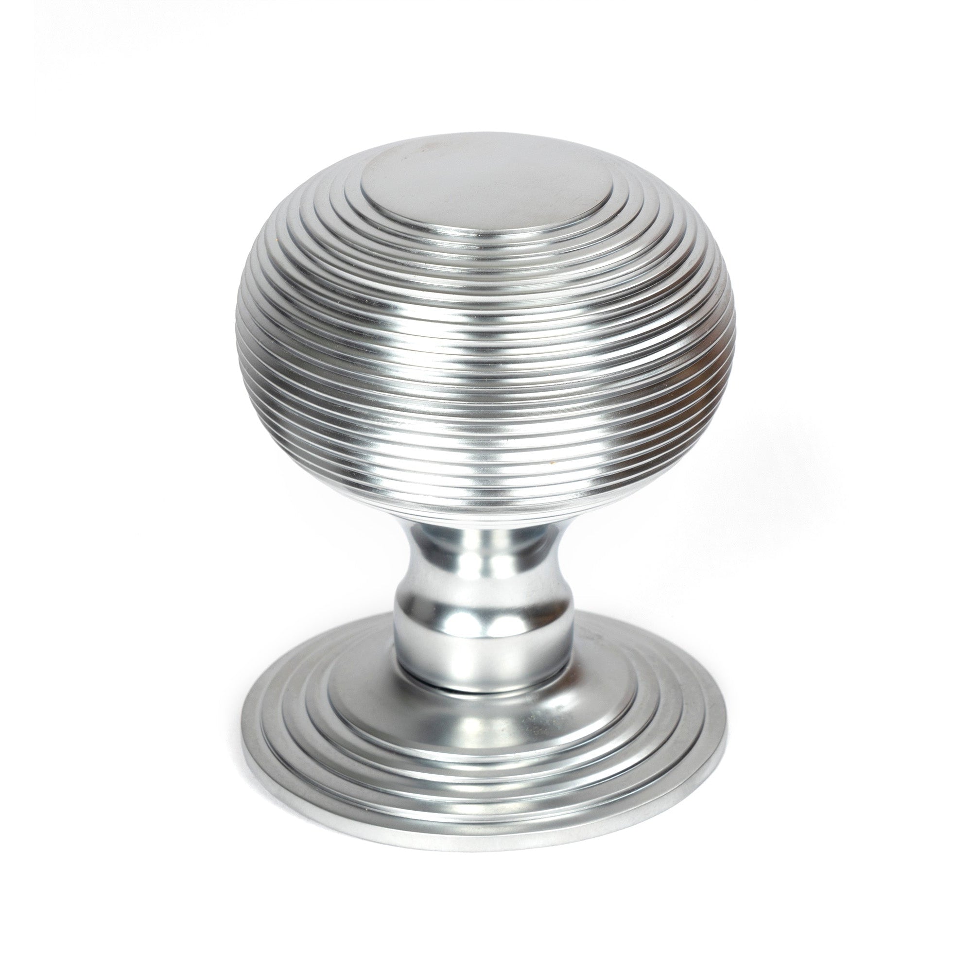 Satin Chrome Beehive Centre Door Knob | From The Anvil-Centre Door Knobs-Yester Home