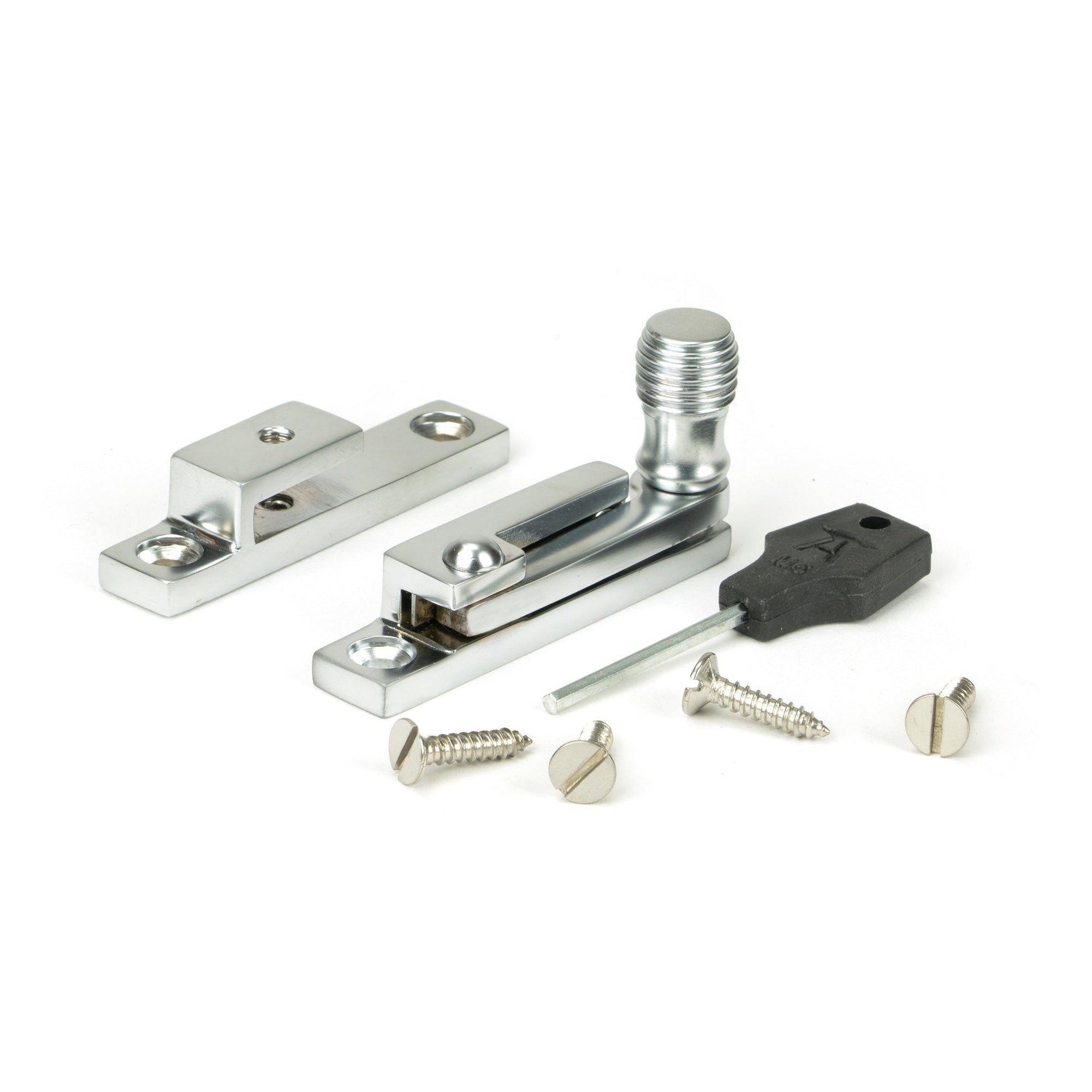 Satin Chrome Beehive Quadrant Fastener - Narrow | From The Anvil-Quadrant Fasteners-Yester Home