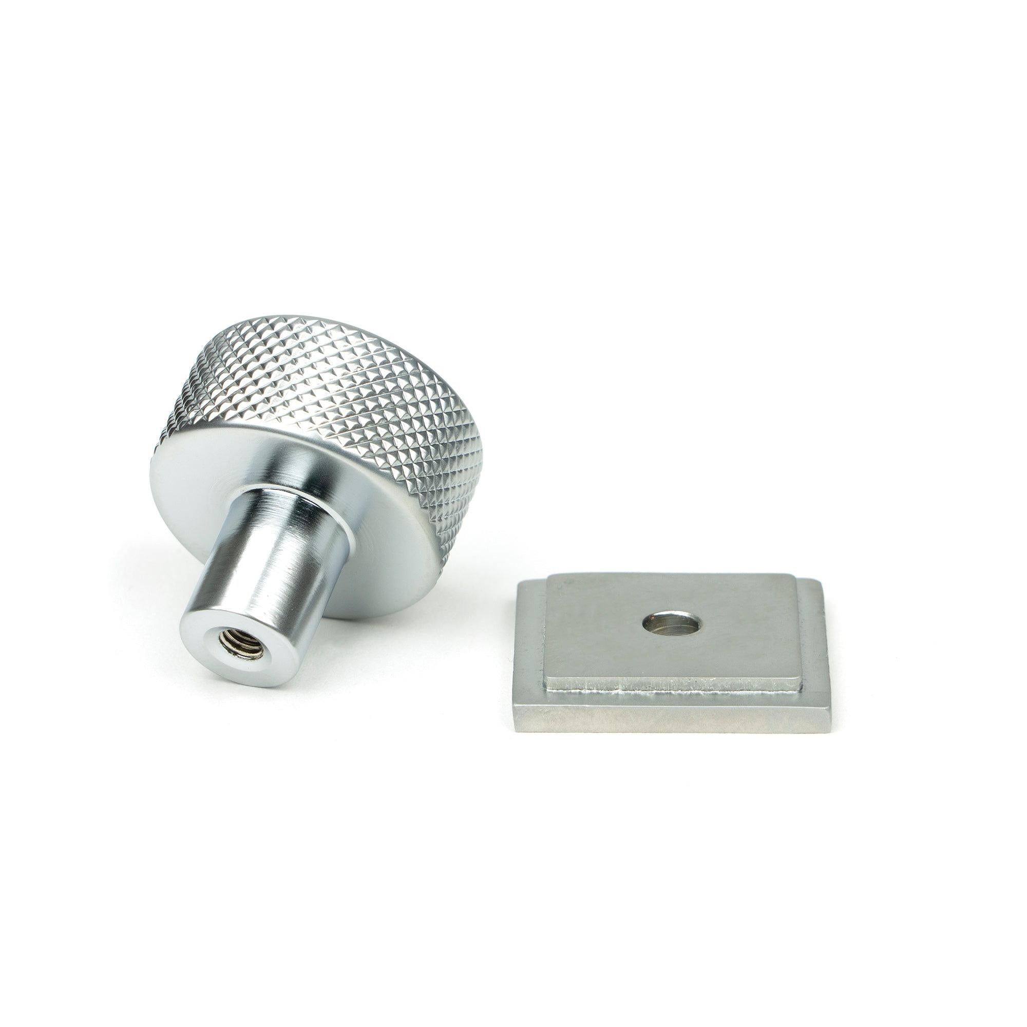 Satin Chrome Brompton Cabinet Knob - 25mm (Square) | From The Anvil - Cabinet Knobs - From The Anvil - Yester Home