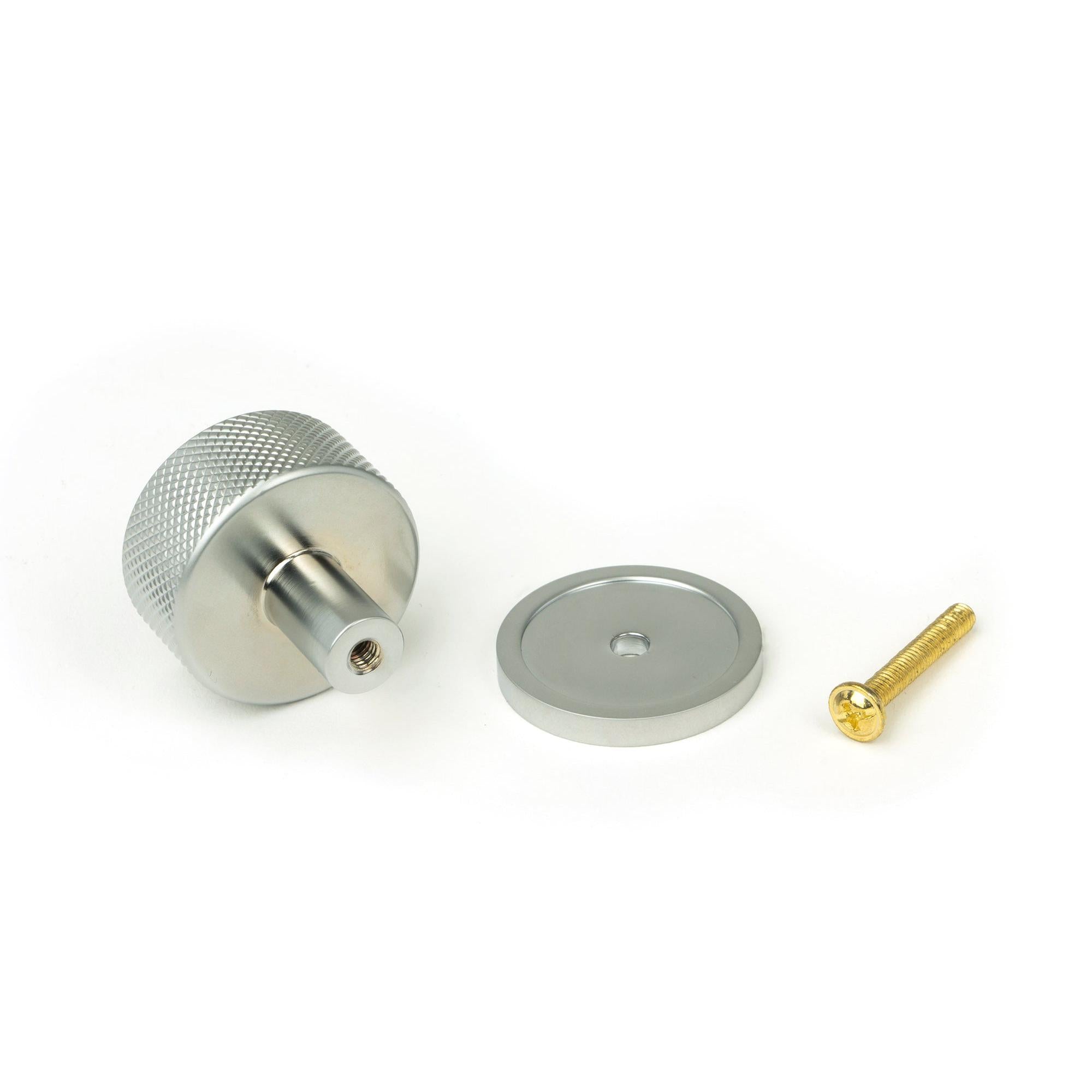 Satin Chrome Brompton Cabinet Knob - 32mm (Plain) | From The Anvil - Cabinet Knobs - From The Anvil - Yester Home