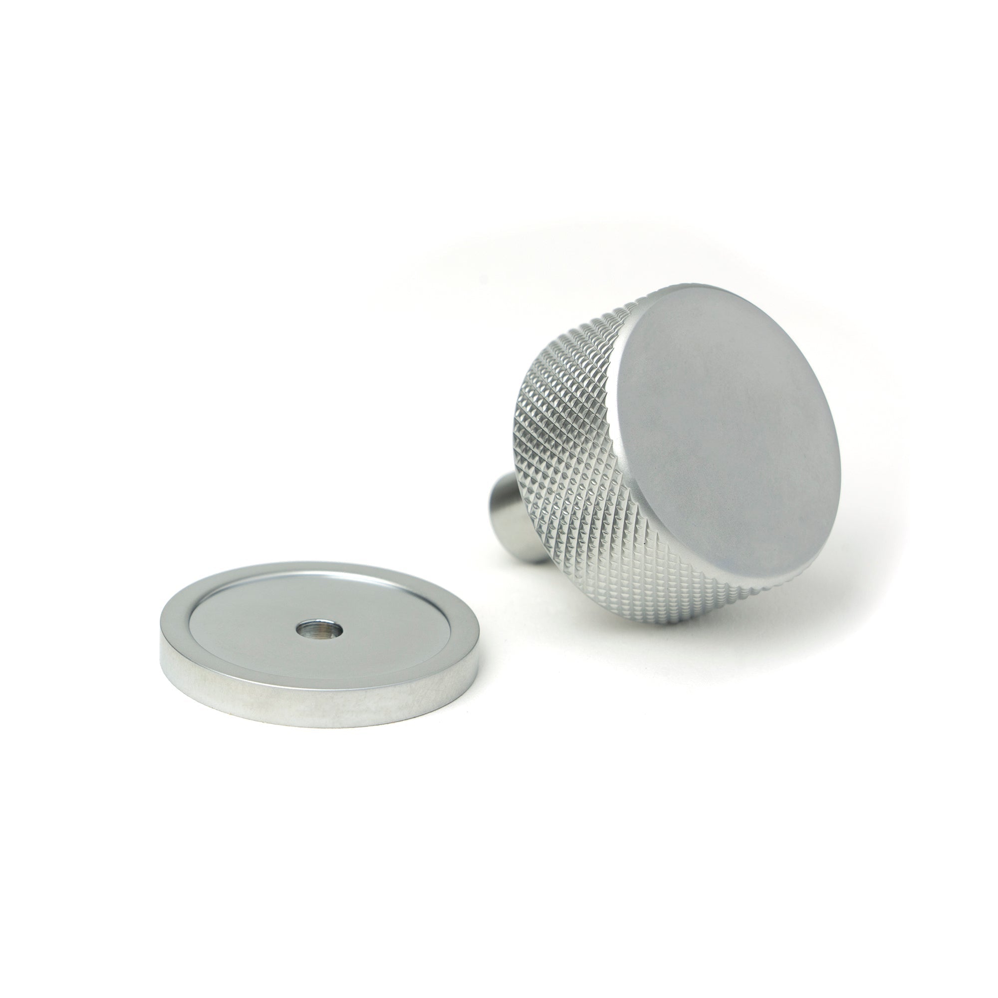 Satin Chrome Brompton Cabinet Knob - 32mm (Plain) | From The Anvil-Cabinet Knobs-Yester Home