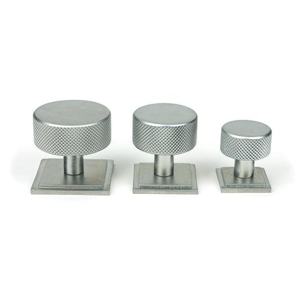 Satin Chrome Brompton Cabinet Knob - 32mm (Square) | From The Anvil-Cabinet Knobs-Yester Home