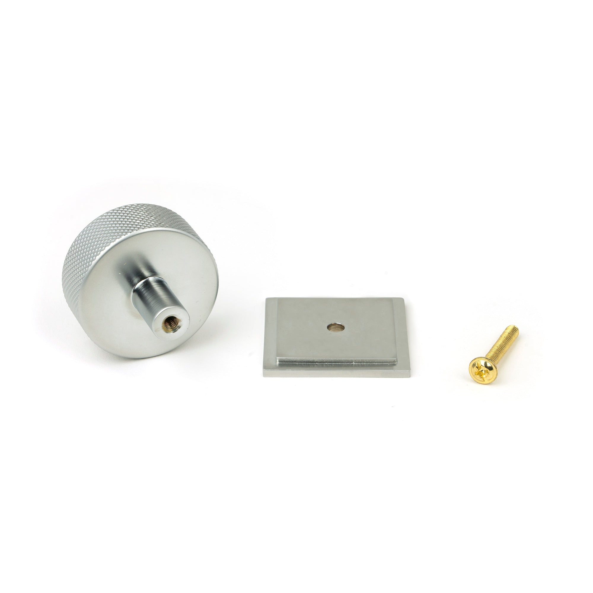 Satin Chrome Brompton Cabinet Knob - 38mm (Square) | From The Anvil-Cabinet Knobs-Yester Home