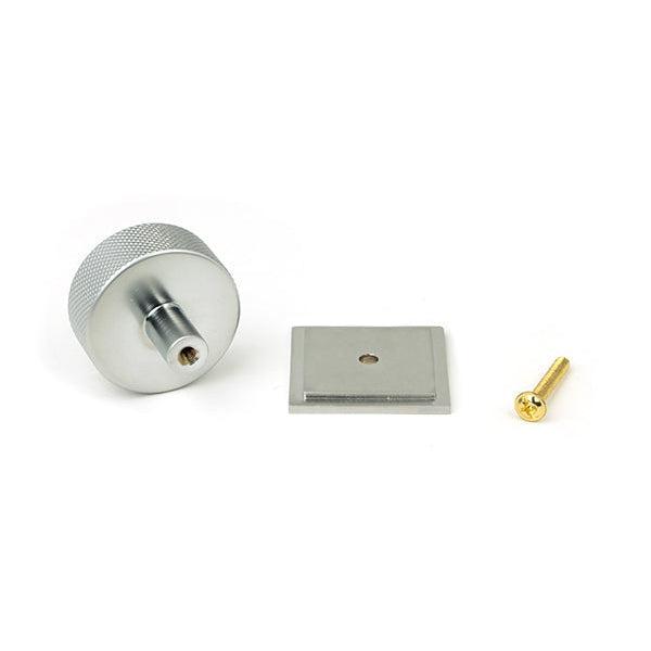 Satin Chrome Brompton Cabinet Knob - 38mm (Square) | From The Anvil-Cabinet Knobs-Yester Home