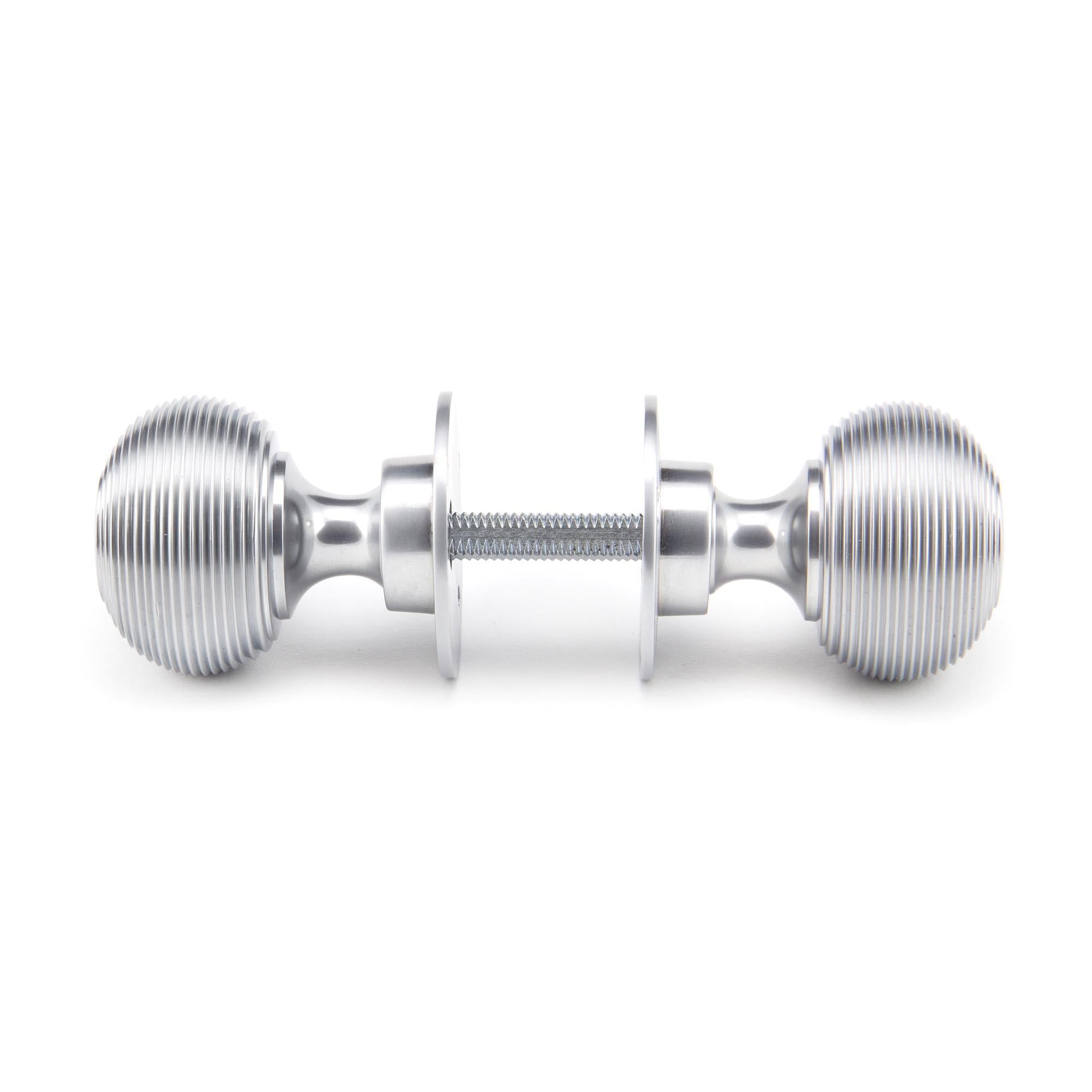 Satin Chrome Heavy Beehive Mortice/Rim Knob Set | From The Anvil - Mortice Knobs - From The Anvil - Yester Home