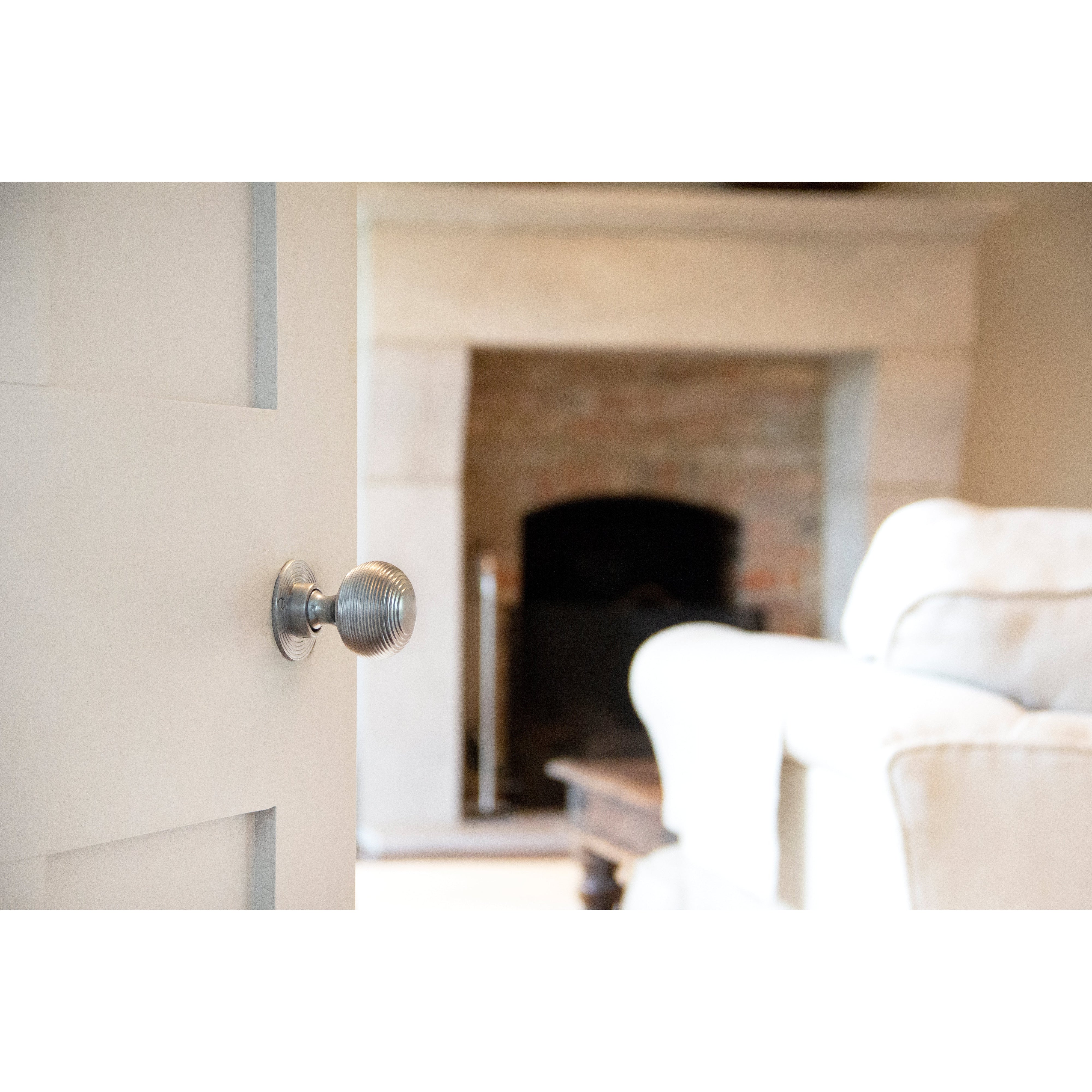 Satin Chrome Heavy Beehive Mortice/Rim Knob Set | From The Anvil-Mortice Knobs-Yester Home
