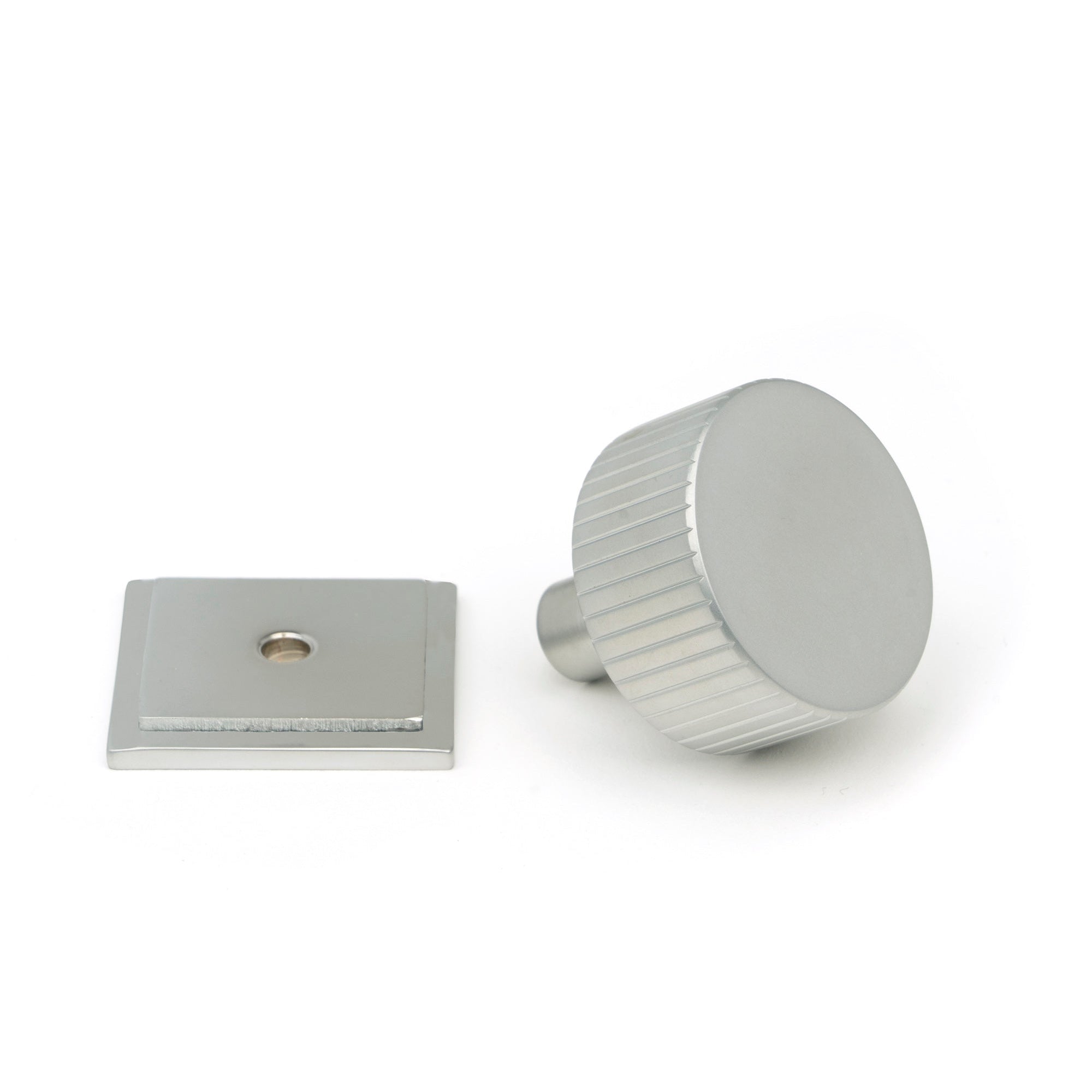 Satin Chrome Judd Cabinet Knob - 32mm (Square) | From The Anvil-Cabinet Knobs-Yester Home