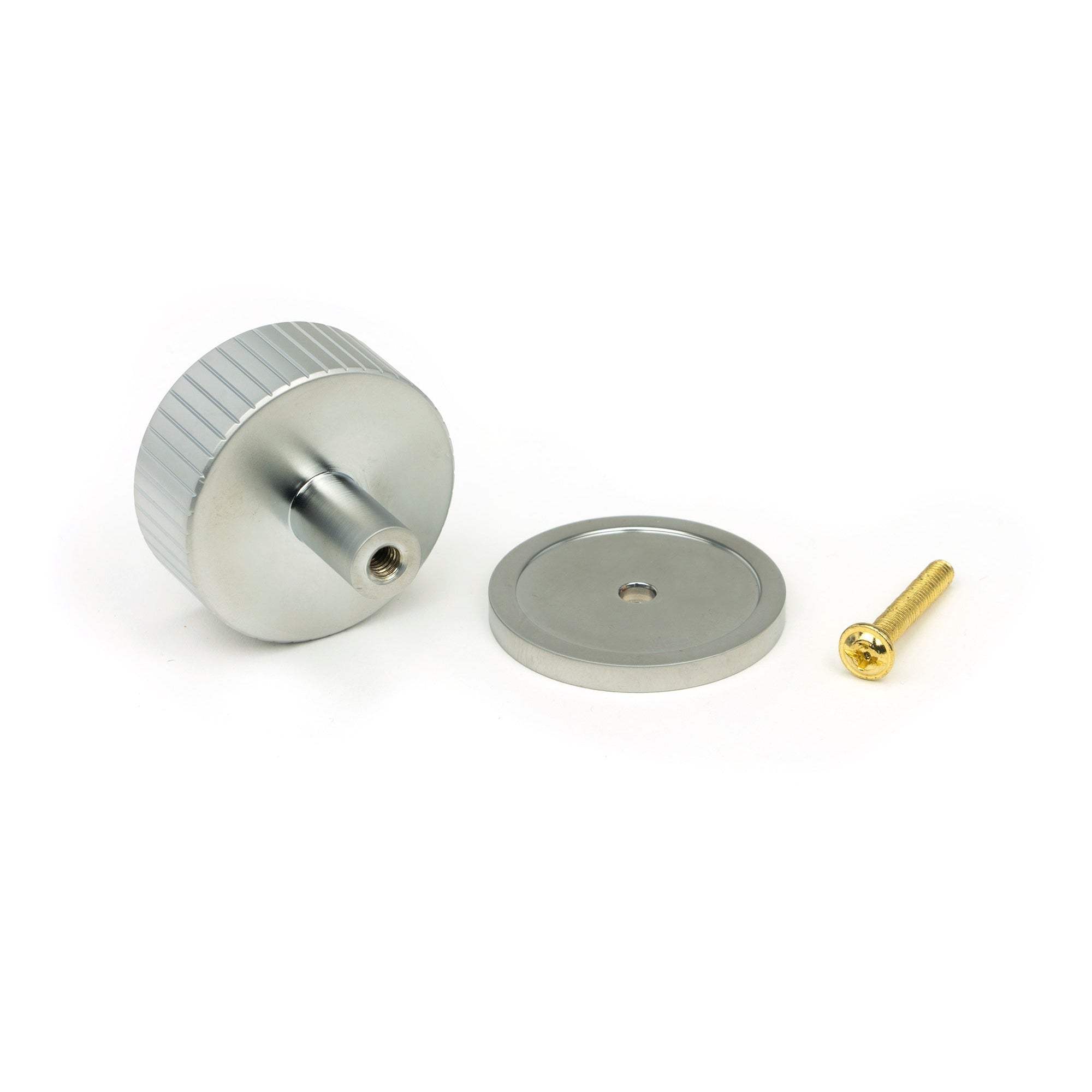 Satin Chrome Judd Cabinet Knob - 38mm (Plain) | From The Anvil-Cabinet Knobs-Yester Home