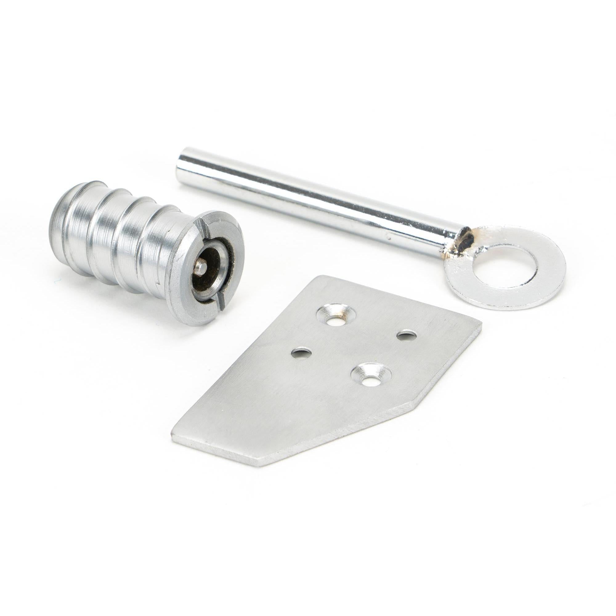 Satin Chrome Key-Flush Sash Stop | From The Anvil - Sash Stops - From The Anvil - Yester Home