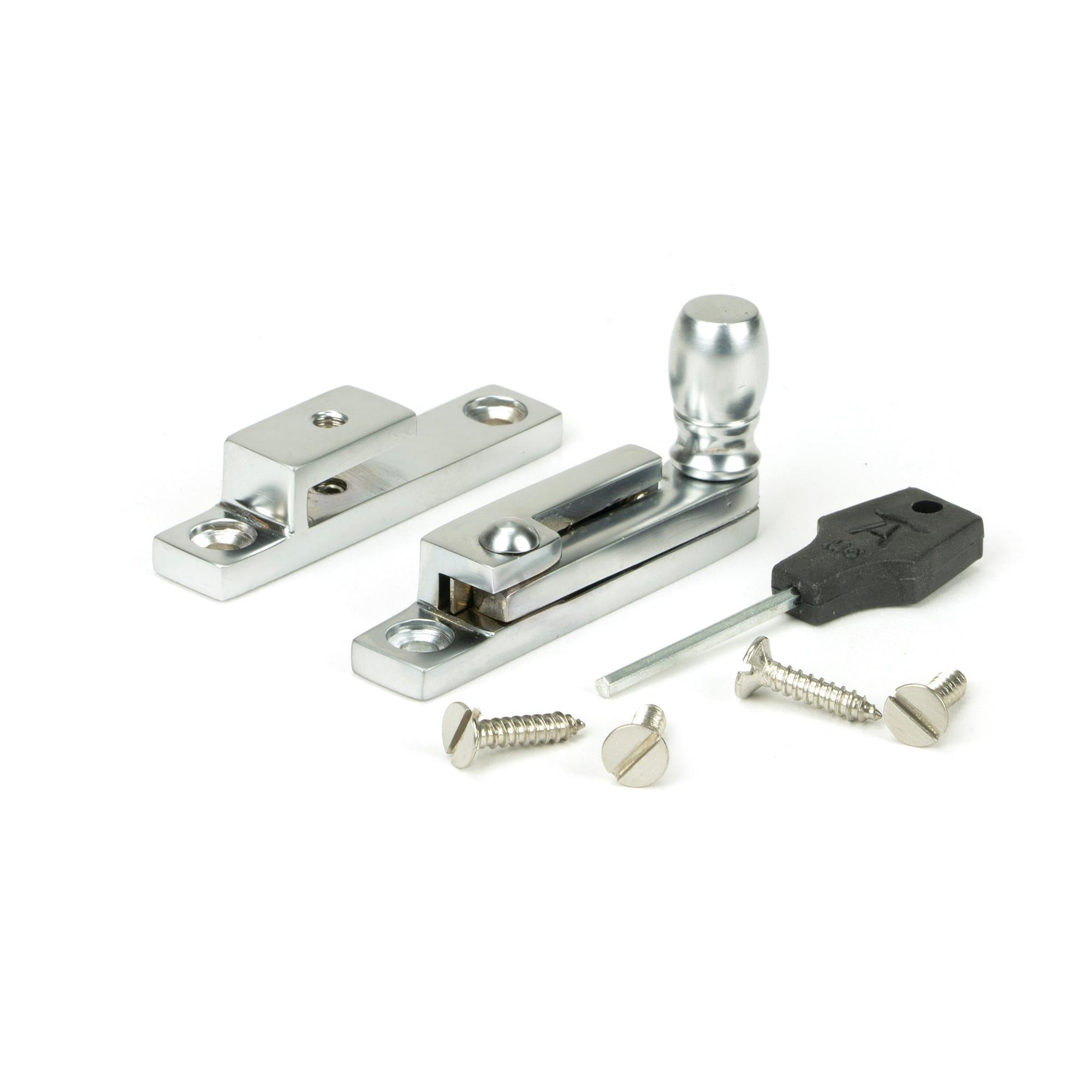 Satin Chrome Mushroom Quadrant Fastener - Narrow | From The Anvil - Quadrant Fasteners - From The Anvil - Yester Home