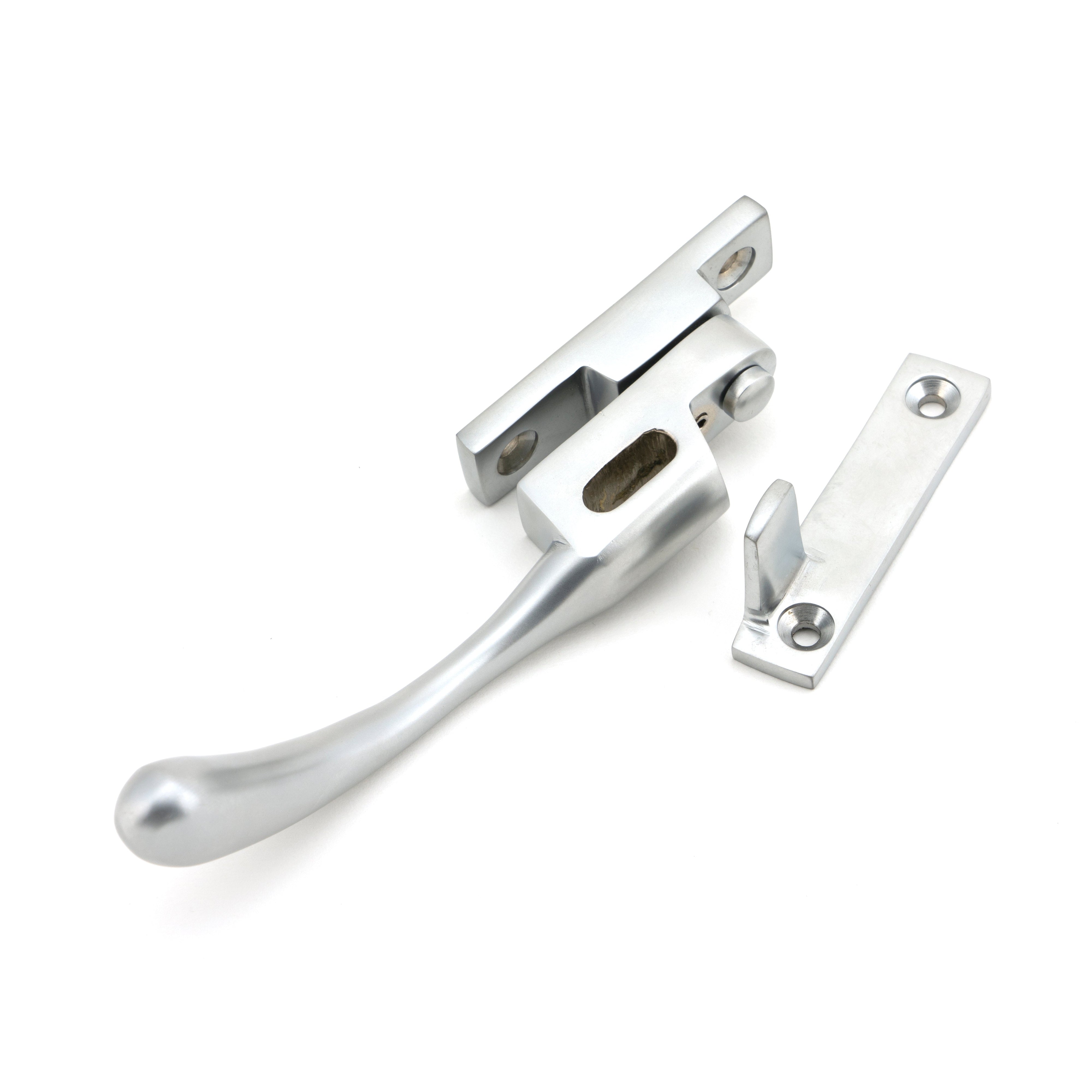 Satin Chrome Night-Vent Locking Peardrop Fastener - LH | From The Anvil-Night-Vent Fasteners-Yester Home