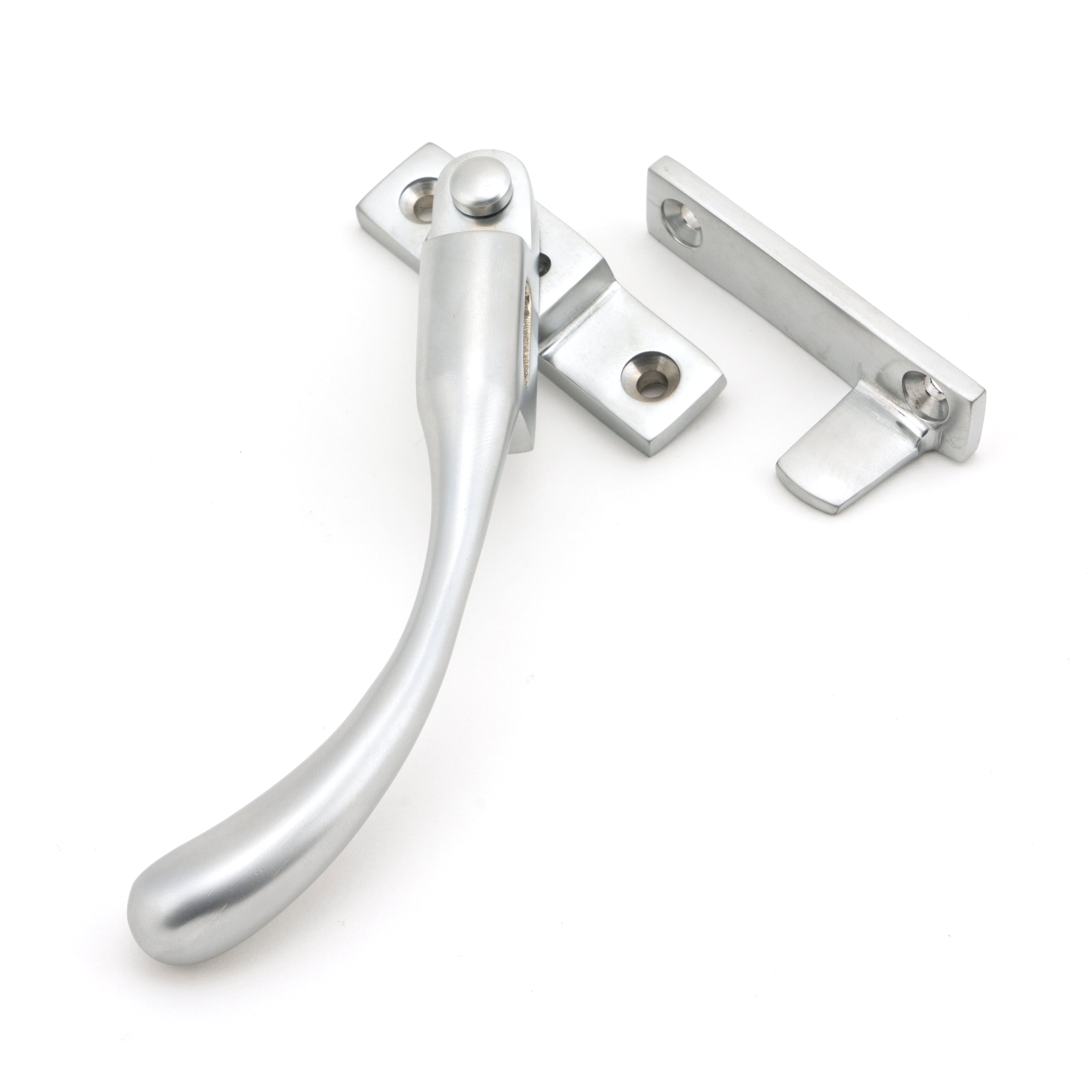 Satin Chrome Night-Vent Locking Peardrop Fastener - LH | From The Anvil-Night-Vent Fasteners-Yester Home