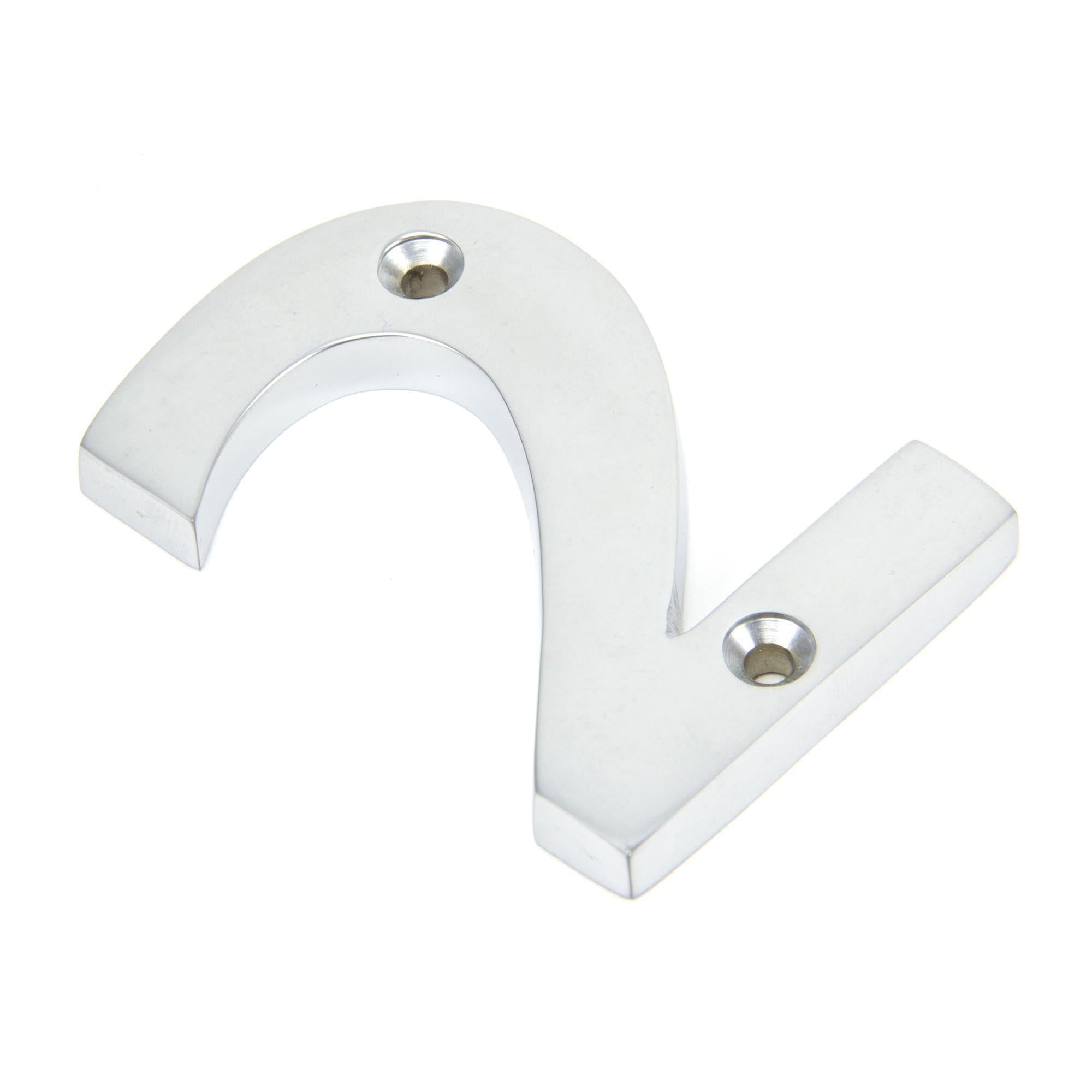 Satin Chrome Numeral 2 | From The Anvil - Numerals - From The Anvil - Yester Home