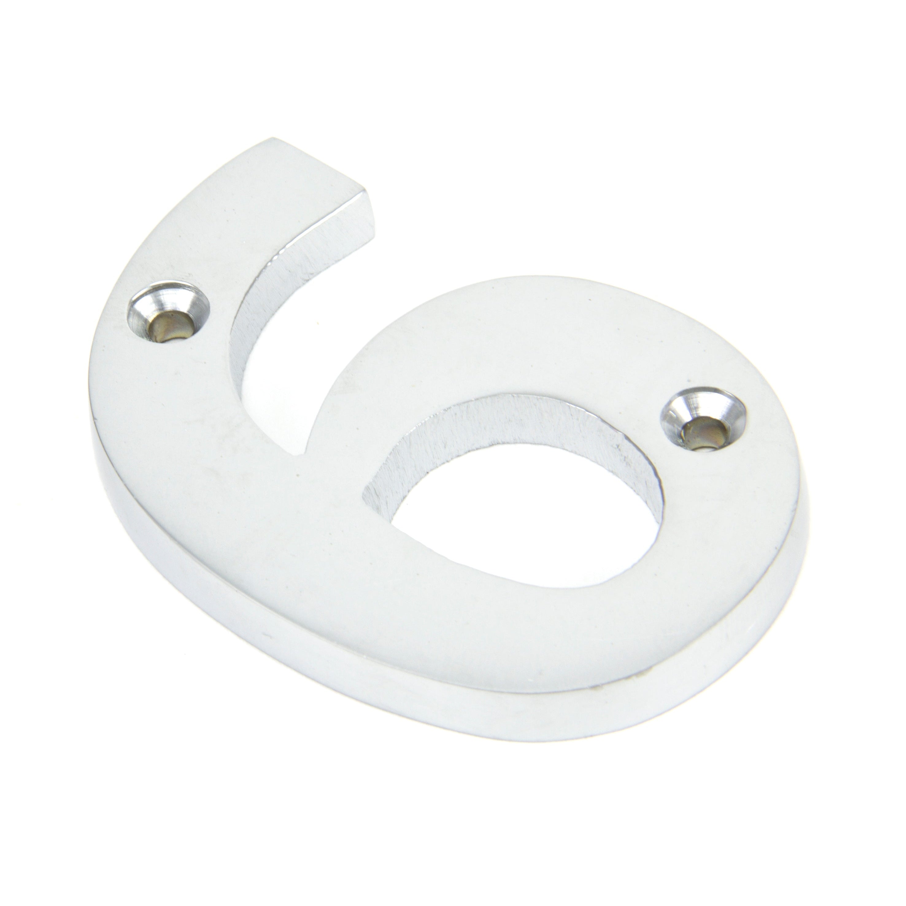 Satin Chrome Numeral 6 | From The Anvil-Numerals-Yester Home