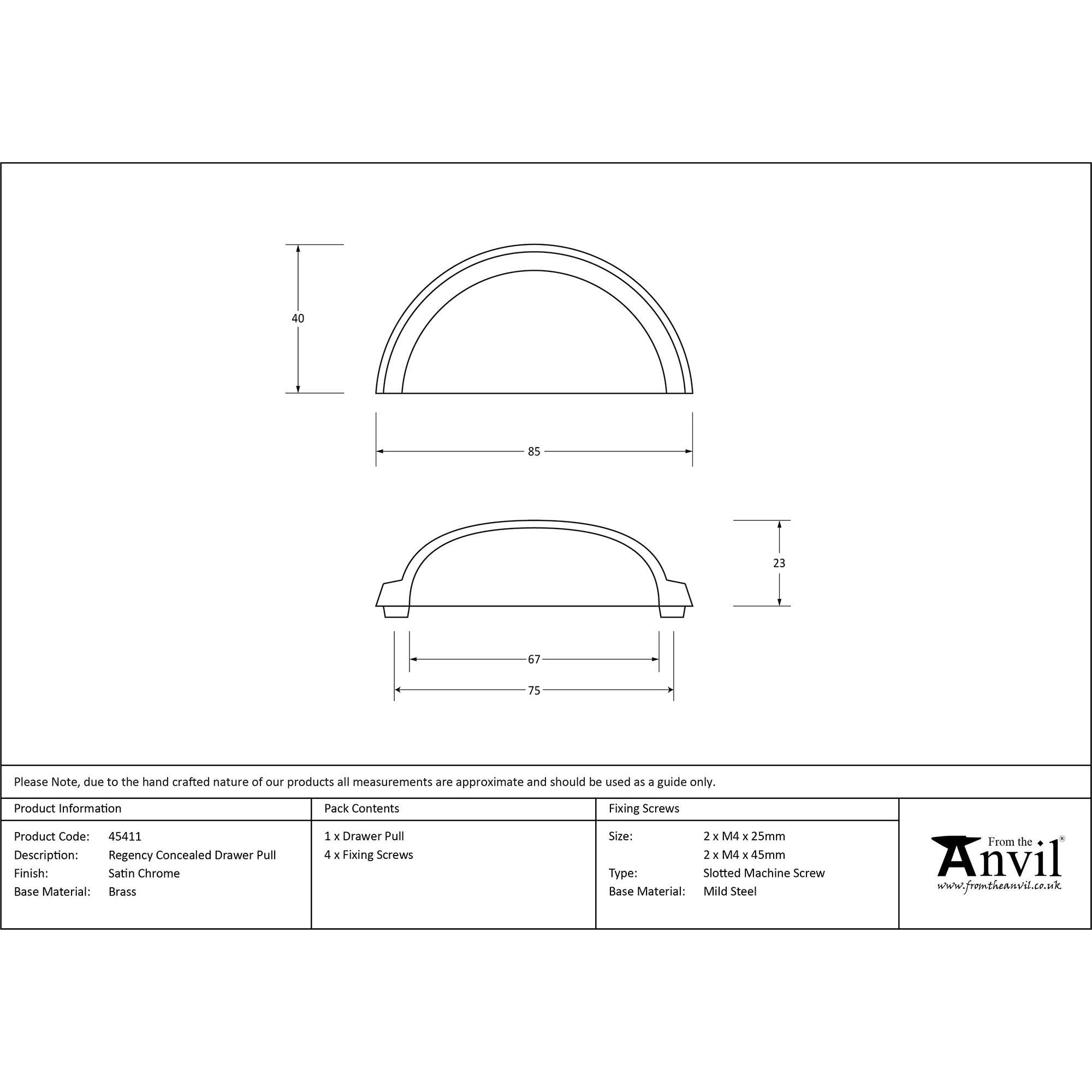 Satin Chrome Regency Concealed Drawer Pull | From The Anvil - Drawer Pulls - From The Anvil - Yester Home