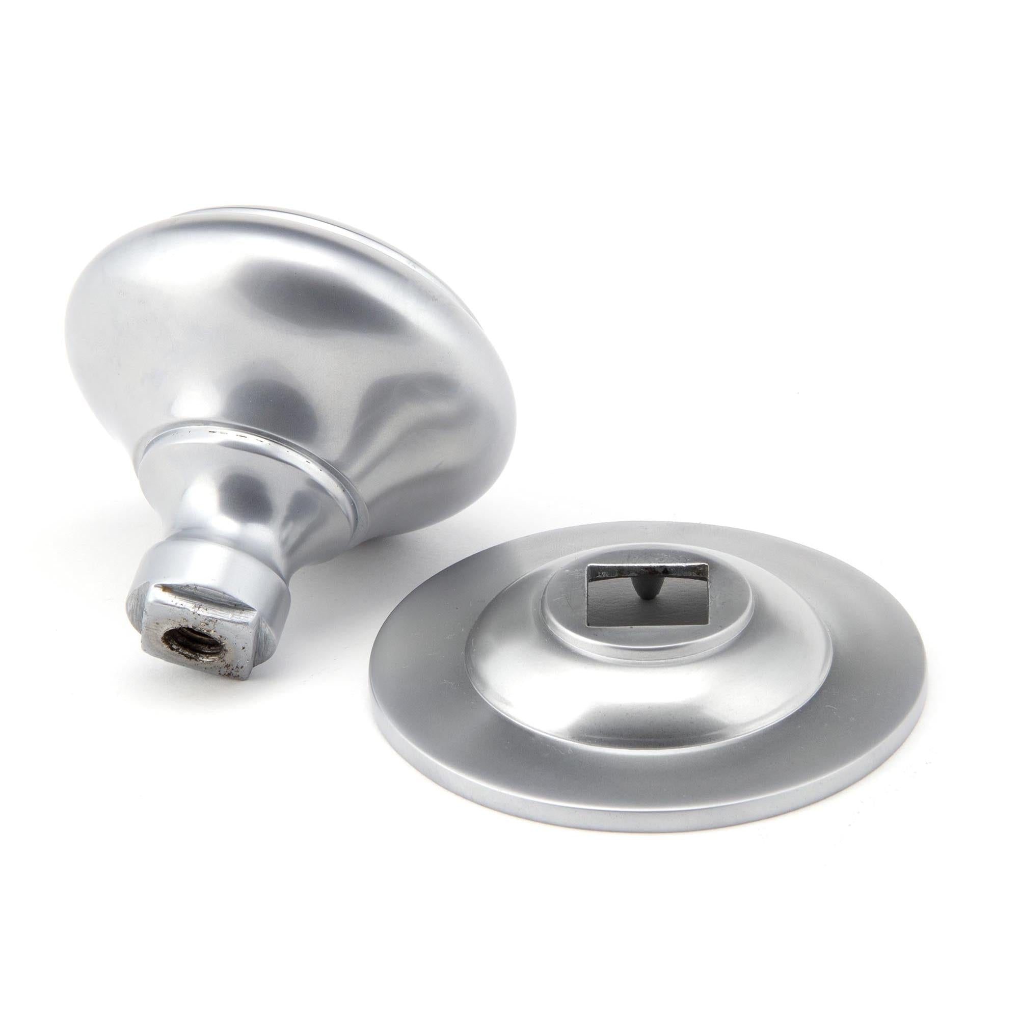 Satin Chrome Round Centre Door Knob | From The Anvil - Centre Door Knobs - From The Anvil - Yester Home