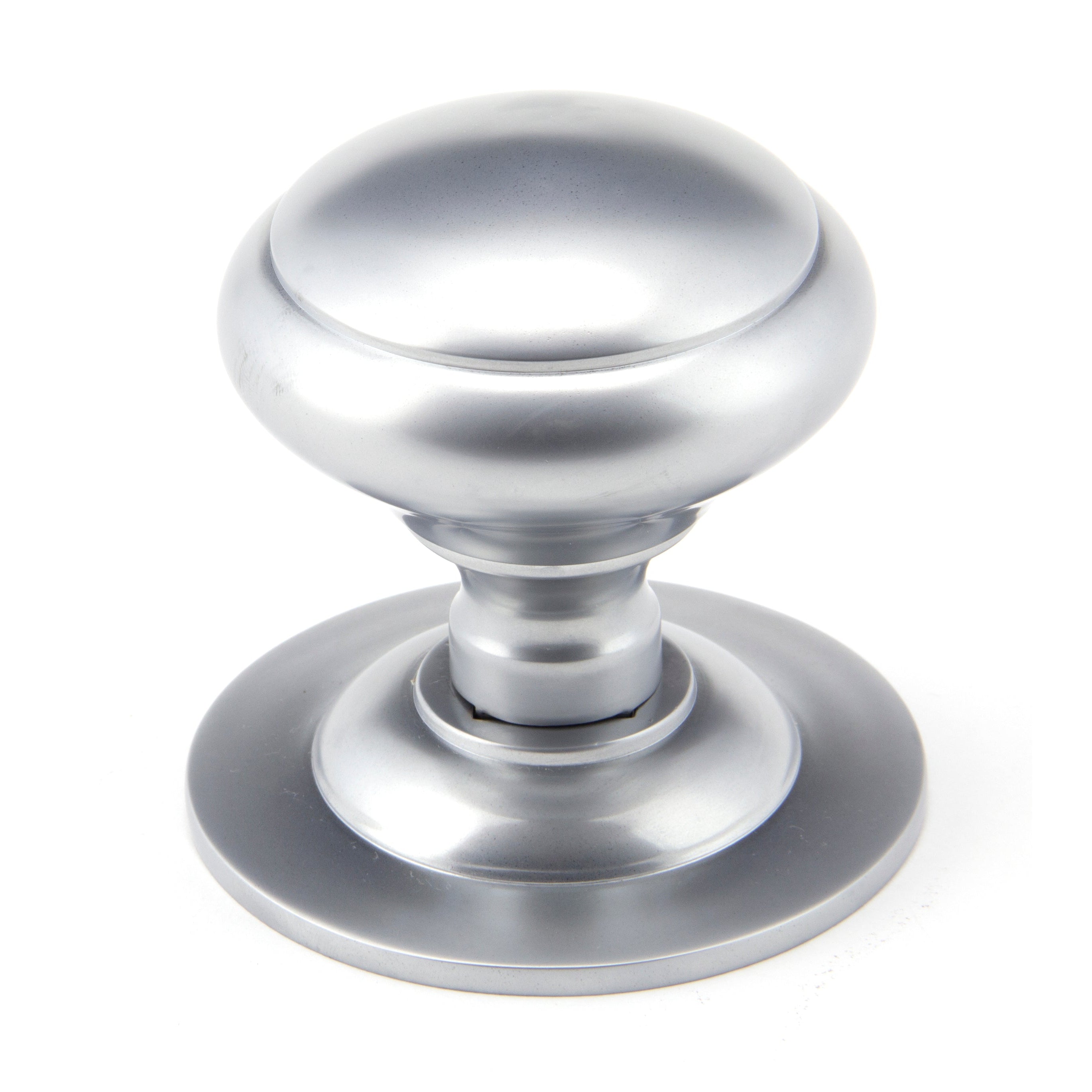 Satin Chrome Round Centre Door Knob | From The Anvil-Centre Door Knobs-Yester Home