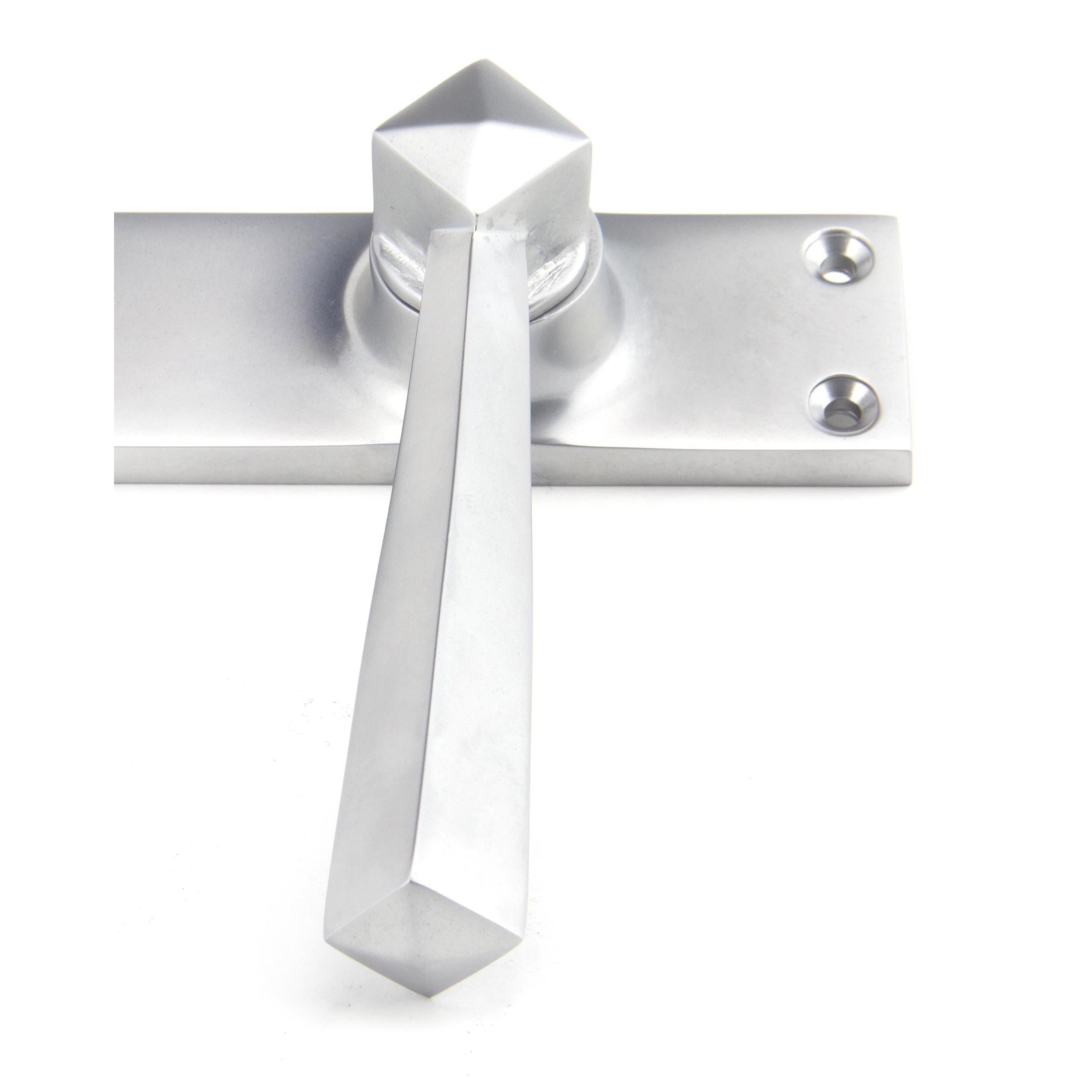 Satin Chrome Straight Lever Latch Set | From The Anvil - Lever Latch - From The Anvil - Yester Home
