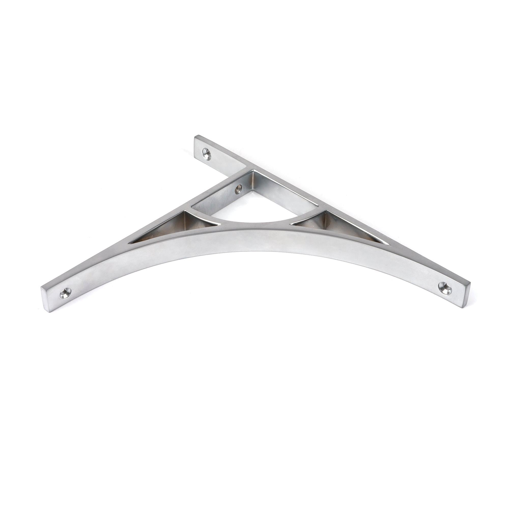 Satin Chrome Tyne Shelf Bracket (260mm x 200mm) | From The Anvil - Shelf Brackets - From The Anvil - Yester Home
